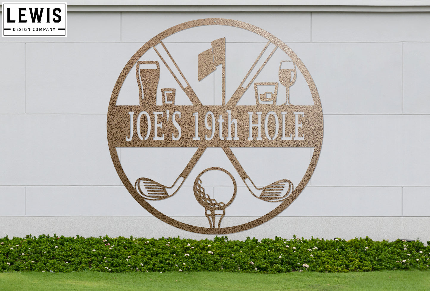 Golf 19th Hole Custom Name Metal Sign