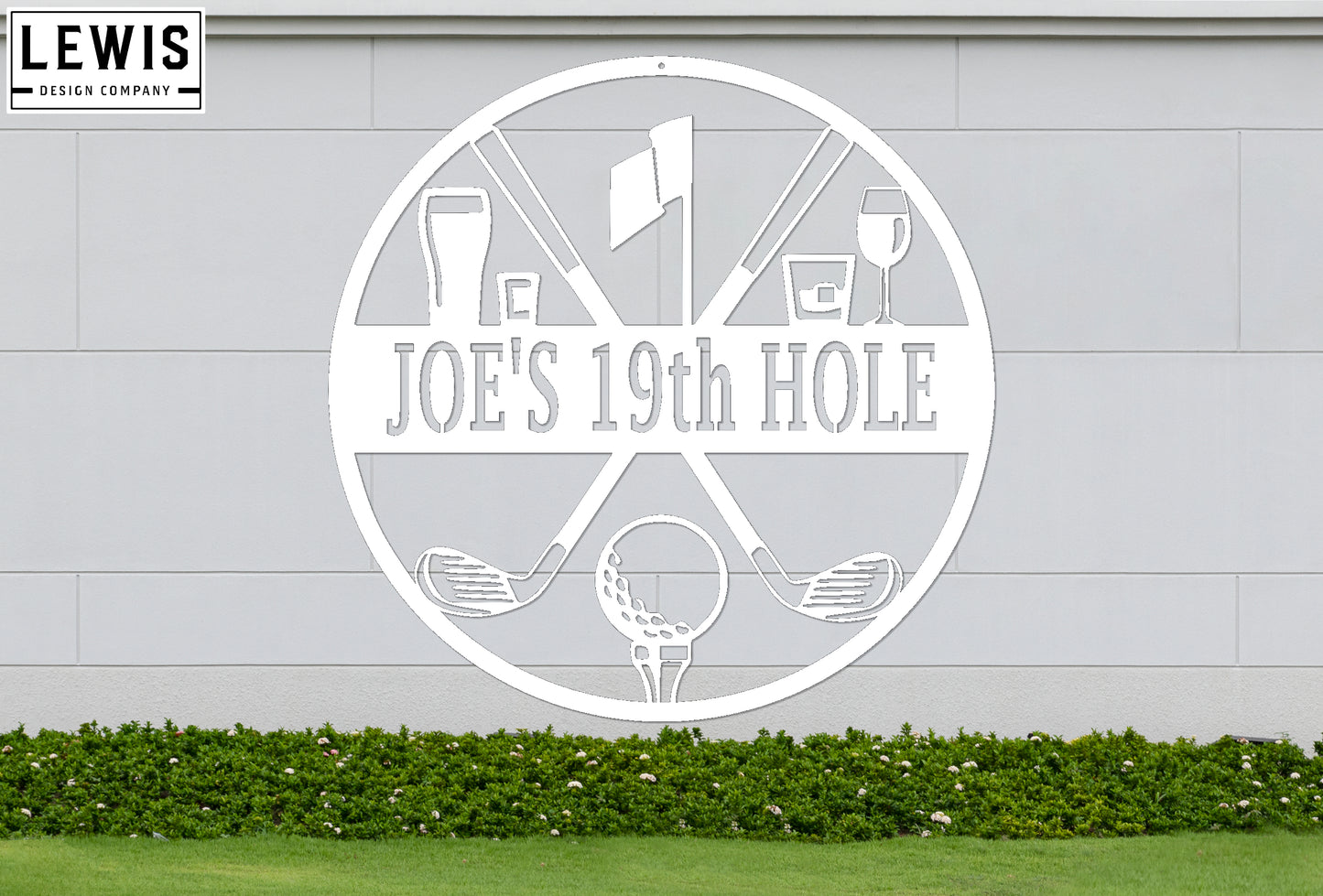 Golf 19th Hole Custom Name Metal Sign