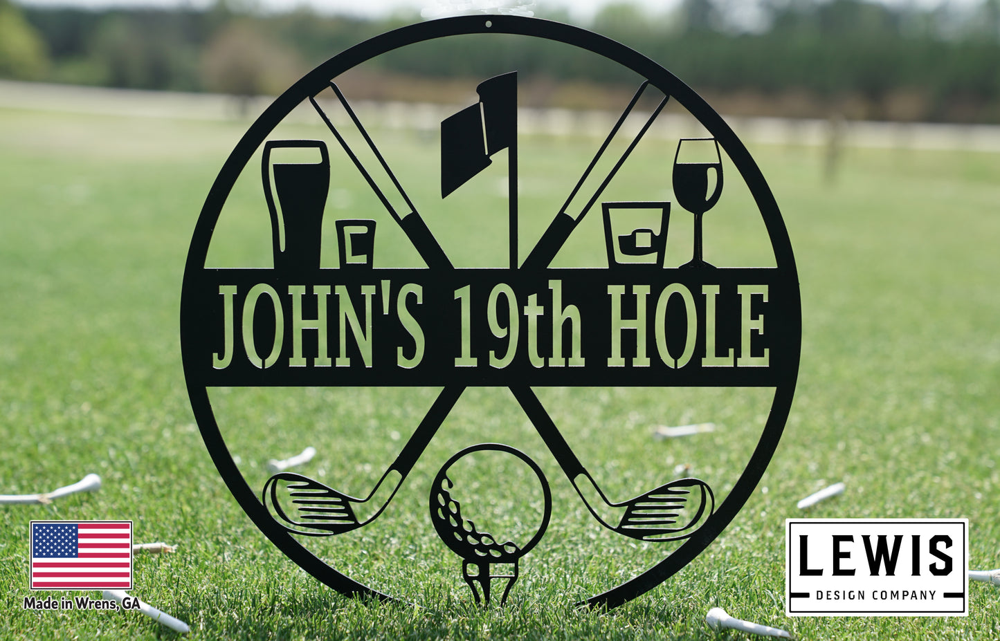 custom metal golf sign