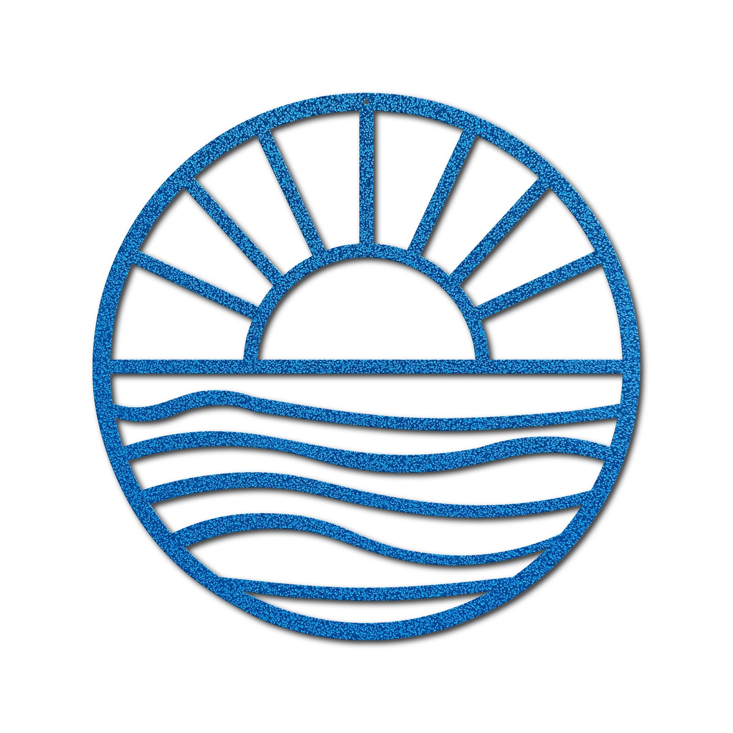 Sun and Waves Metal Wall Art - Handmade Coastal Sign for Patio, Beach House & Lake Home Decor