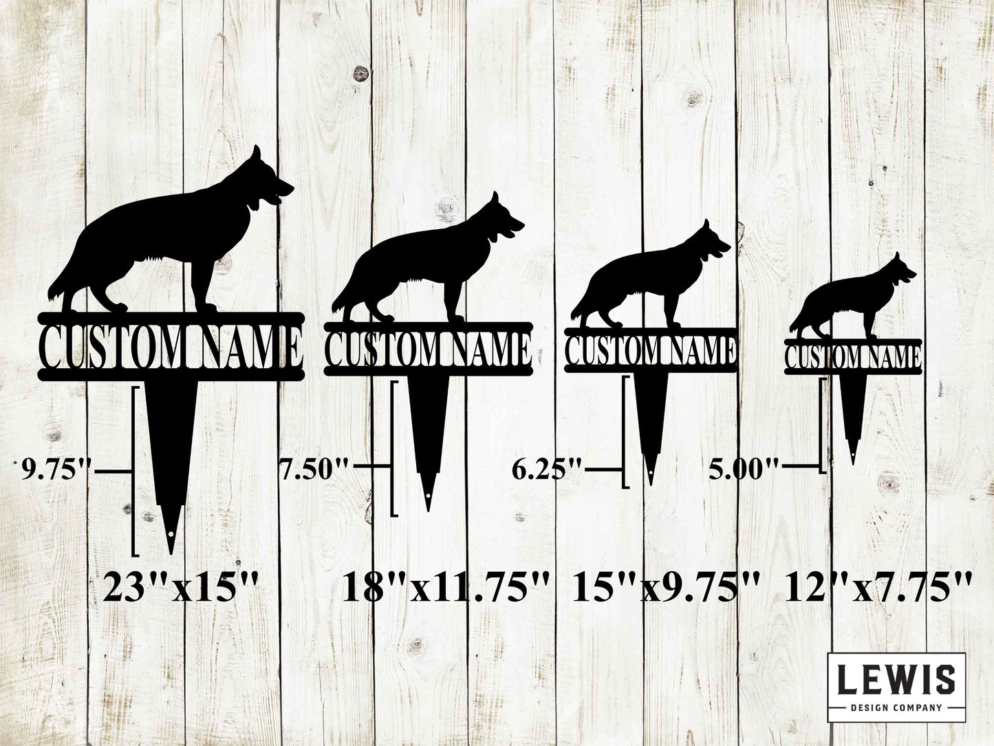 German Shepherd Yard Stake with Custom Name, German Shepherd Sign, Custom Metal Stake, Dog Lovers, Dog Sign, Custom Name Dog Sign