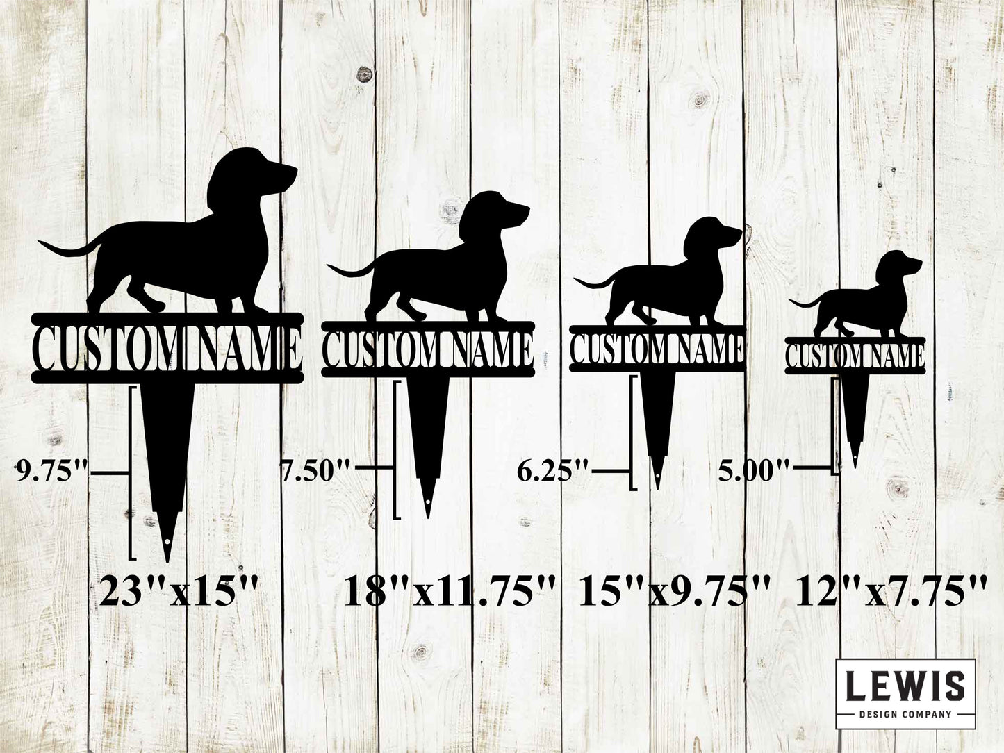 Dachshund Yard Stake with Custom Name, Dachshund Sign, Custom Metal Stake, Dachshund, Dachshund Name Stake, Dog Lovers, Dog Sign,