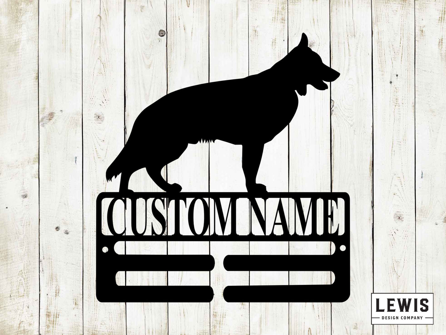 German Shepherd Leash Hanger with Custom Name, Metal Sign, Custom Metal Sign, German Shepherd, Dog Lovers, Dog Sign, Dog Leash Hanger