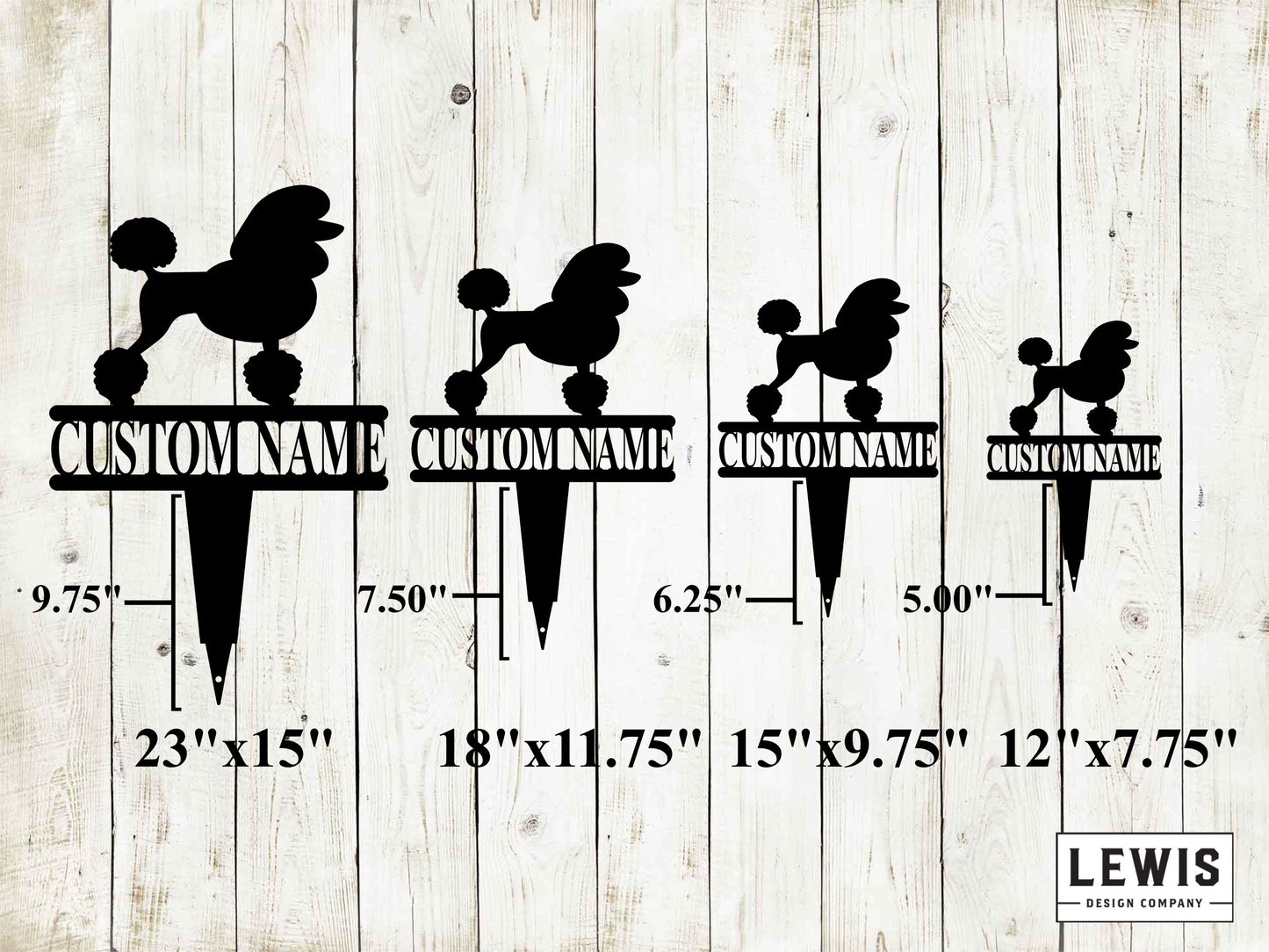 Poodle Yard Stake with Custom Name, Poodle Sign, Custom Metal Stake, Poodle, Dog Lovers, Dog Sign, Custom Name Dog Sign, Poodle Sign