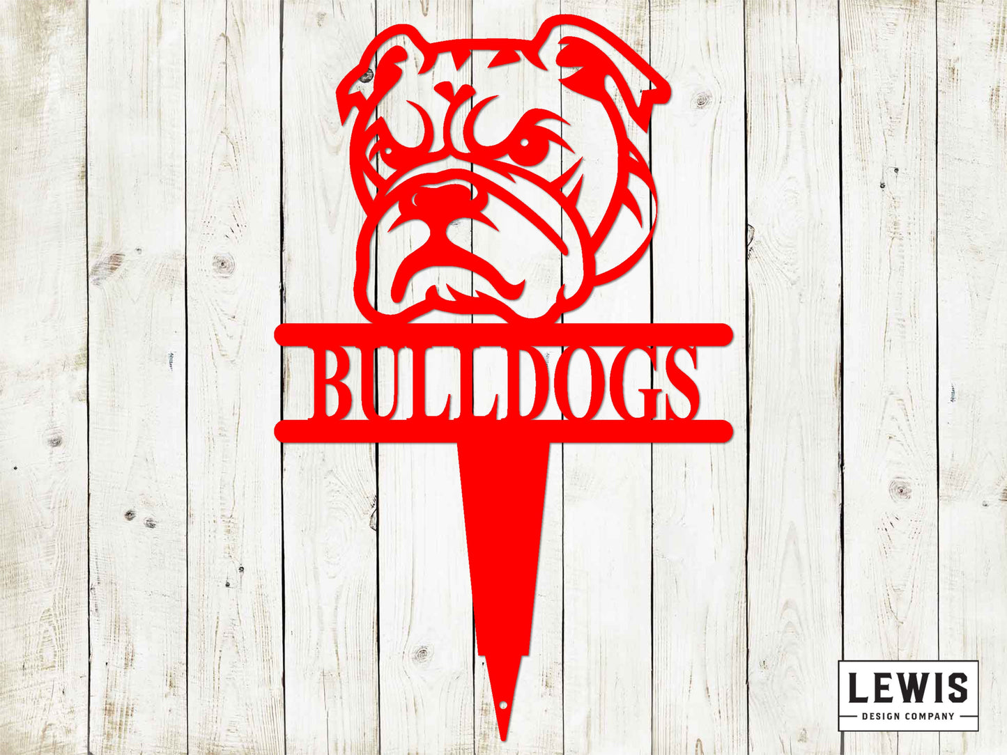 Bulldog Yard Stake with Custom Name, Bulldog Sign, Custom Metal Stake, Bulldog, Dog Lovers, Dog Sign, Dog Name Sign, Bulldog Sign
