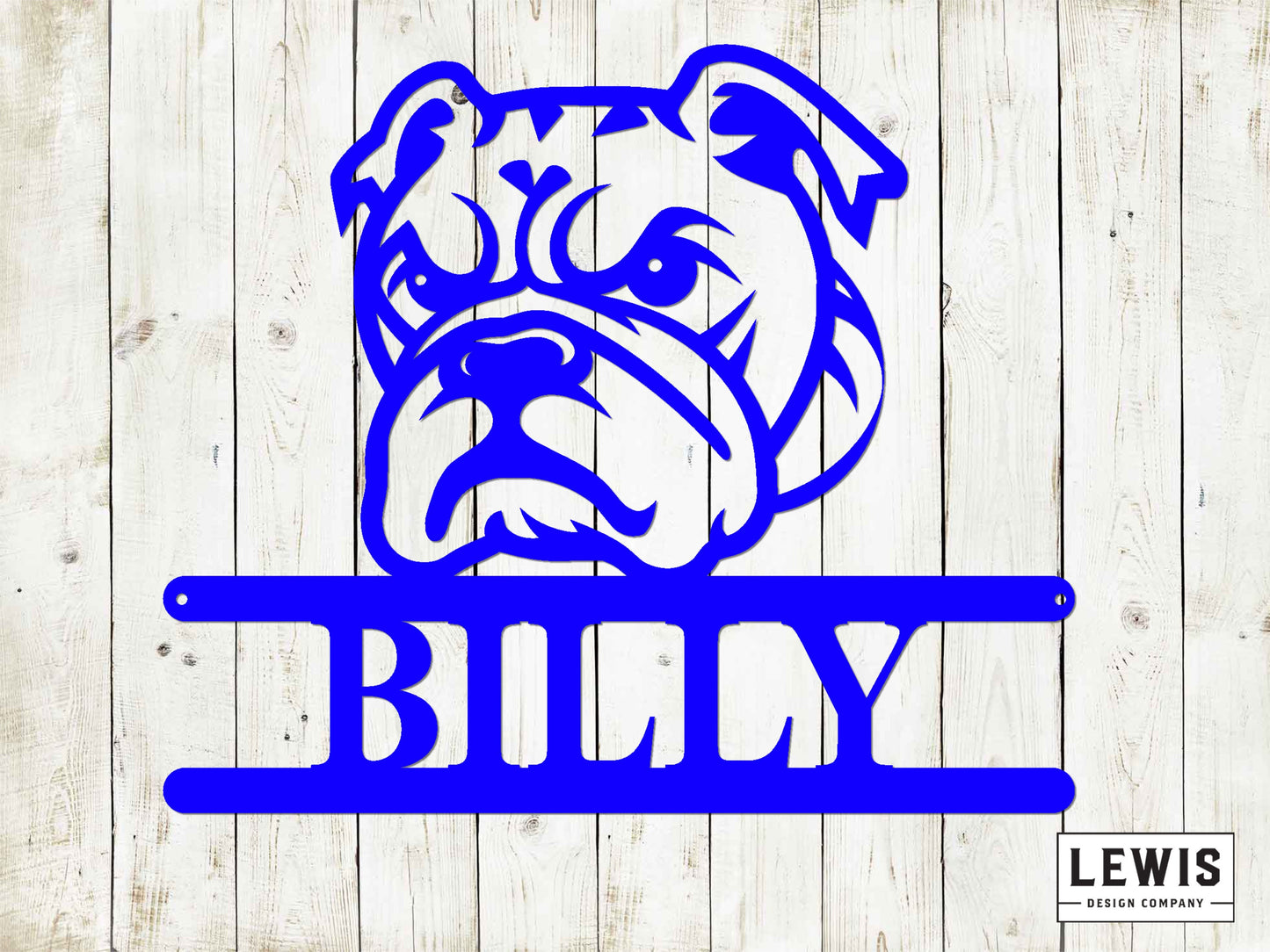 Bulldog Wall Sign with Custom Name, Metal Sign, Bulldog Sign, Custom Metal Sign, Bulldog, Dog Lovers, Dog Sign, Custom Name Dog Sign