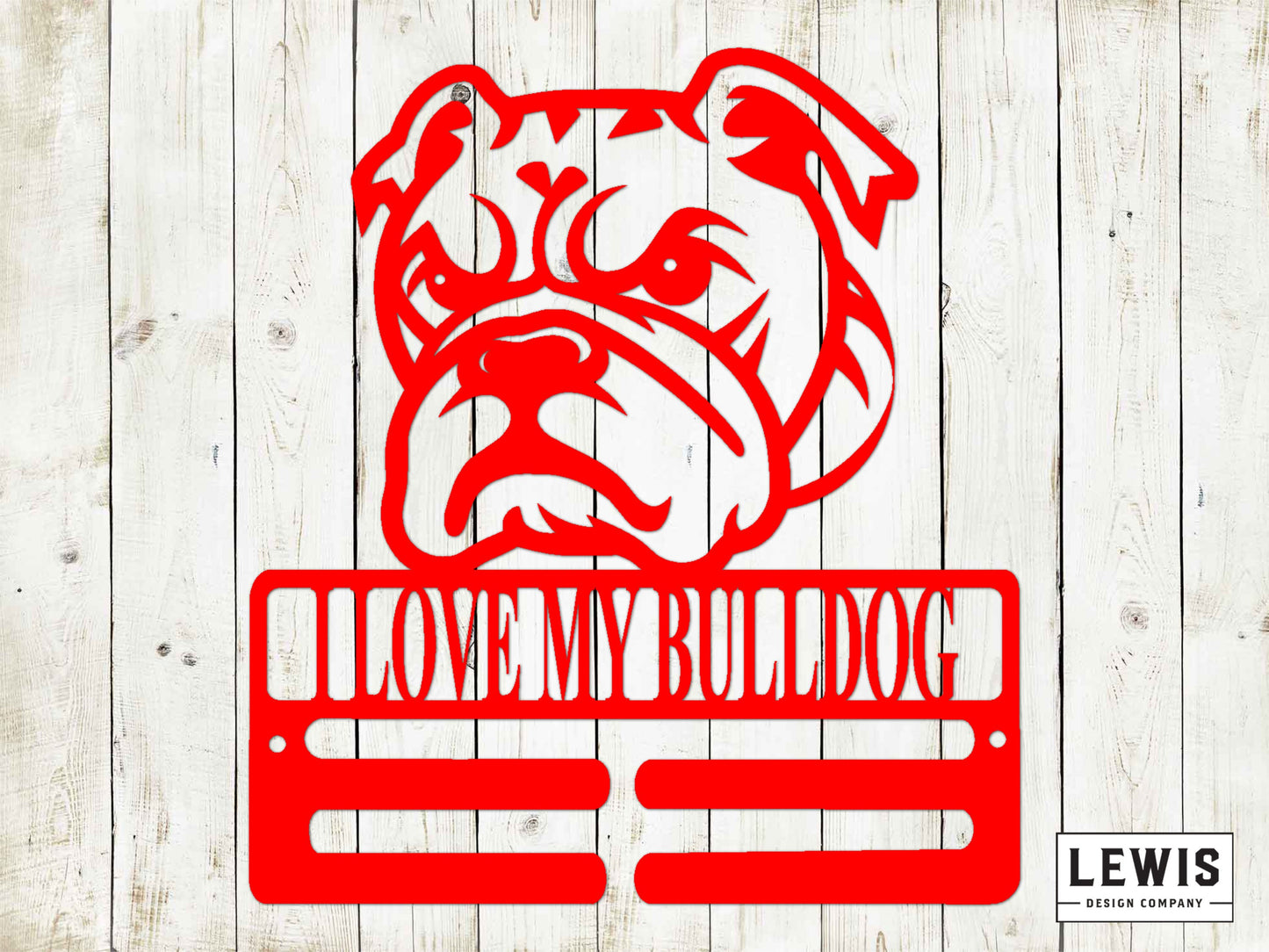 Bulldog Leash Hanger with Custom Name, Metal Sign, Bulldog Sign, Custom Metal Sign, Bulldog, Dog Lovers, Dog Sign, Dog Leash Hanger