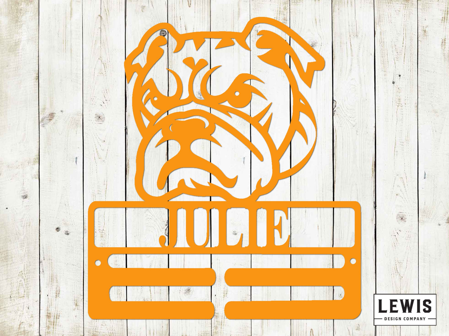 Bulldog Leash Hanger with Custom Name, Metal Sign, Bulldog Sign, Custom Metal Sign, Bulldog, Dog Lovers, Dog Sign, Dog Leash Hanger