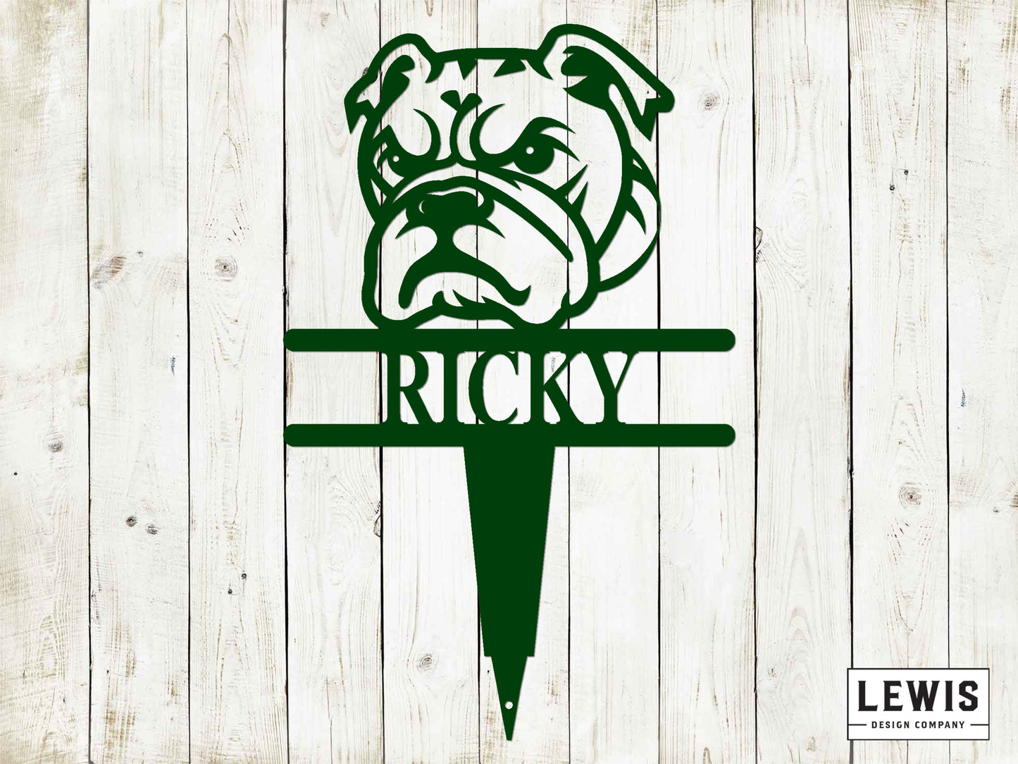 Bulldog Yard Stake with Custom Name, Bulldog Sign, Custom Metal Stake, Bulldog, Dog Lovers, Dog Sign, Dog Name Sign, Bulldog Sign