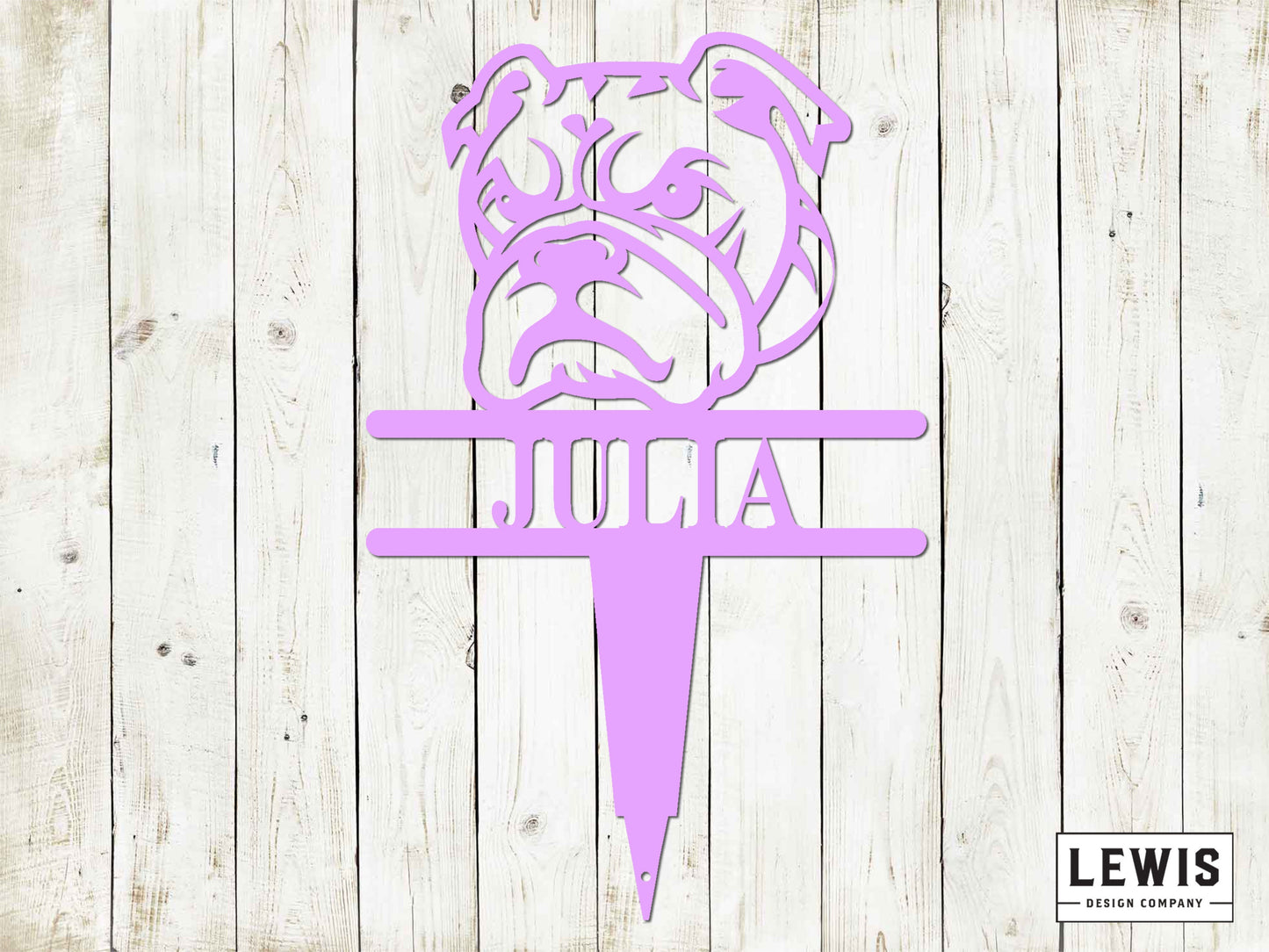 Bulldog Yard Stake with Custom Name, Bulldog Sign, Custom Metal Stake, Bulldog, Dog Lovers, Dog Sign, Dog Name Sign, Bulldog Sign