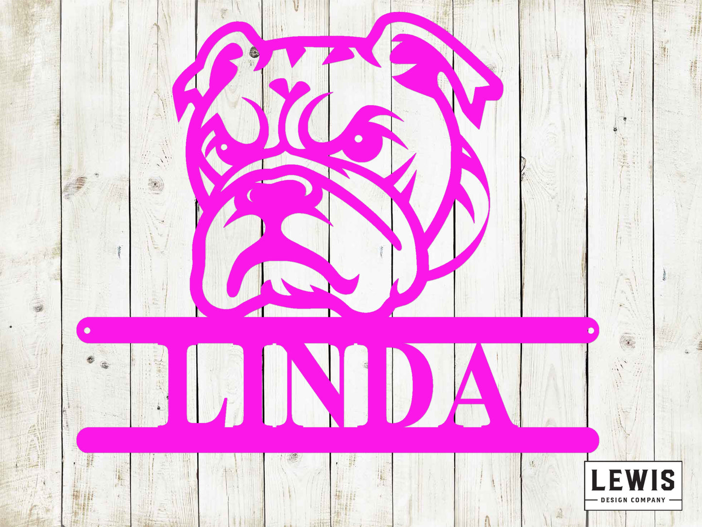 Bulldog Wall Sign with Custom Name, Metal Sign, Bulldog Sign, Custom Metal Sign, Bulldog, Dog Lovers, Dog Sign, Custom Name Dog Sign