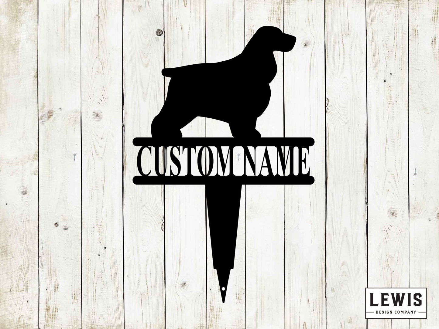 English Spaniel Yard Stake with Custom Name, English Spaniel Sign, Custom Metal Stake, English Spaniel Name Stake, Dog Lovers, Dog Sign