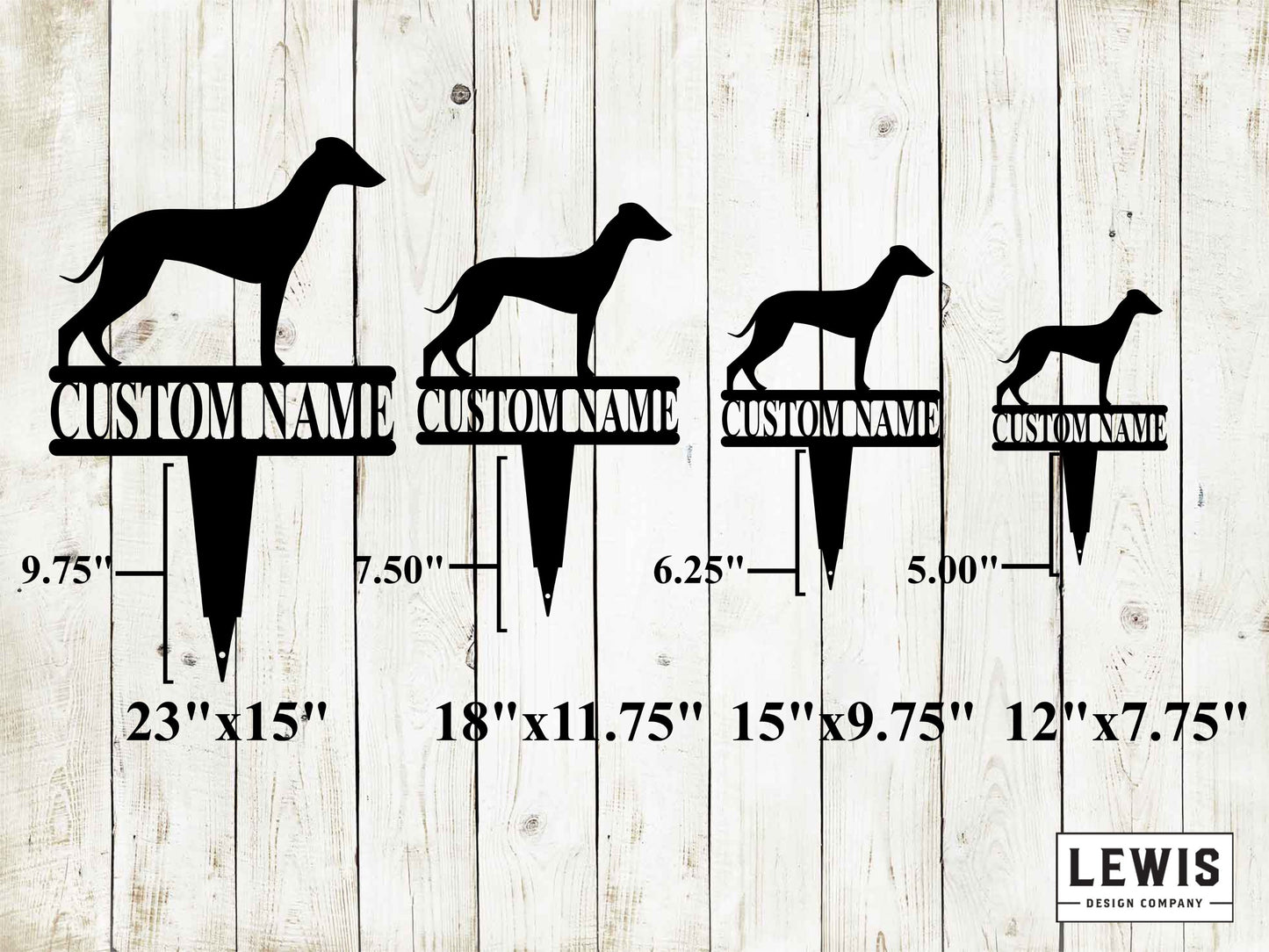 Whippet Yard Stake with Custom Name, Collie Sign, Custom Metal Stake, Whippet, Whippet Name Stake, Dog Lovers, Dog Sign, Whippet Sign