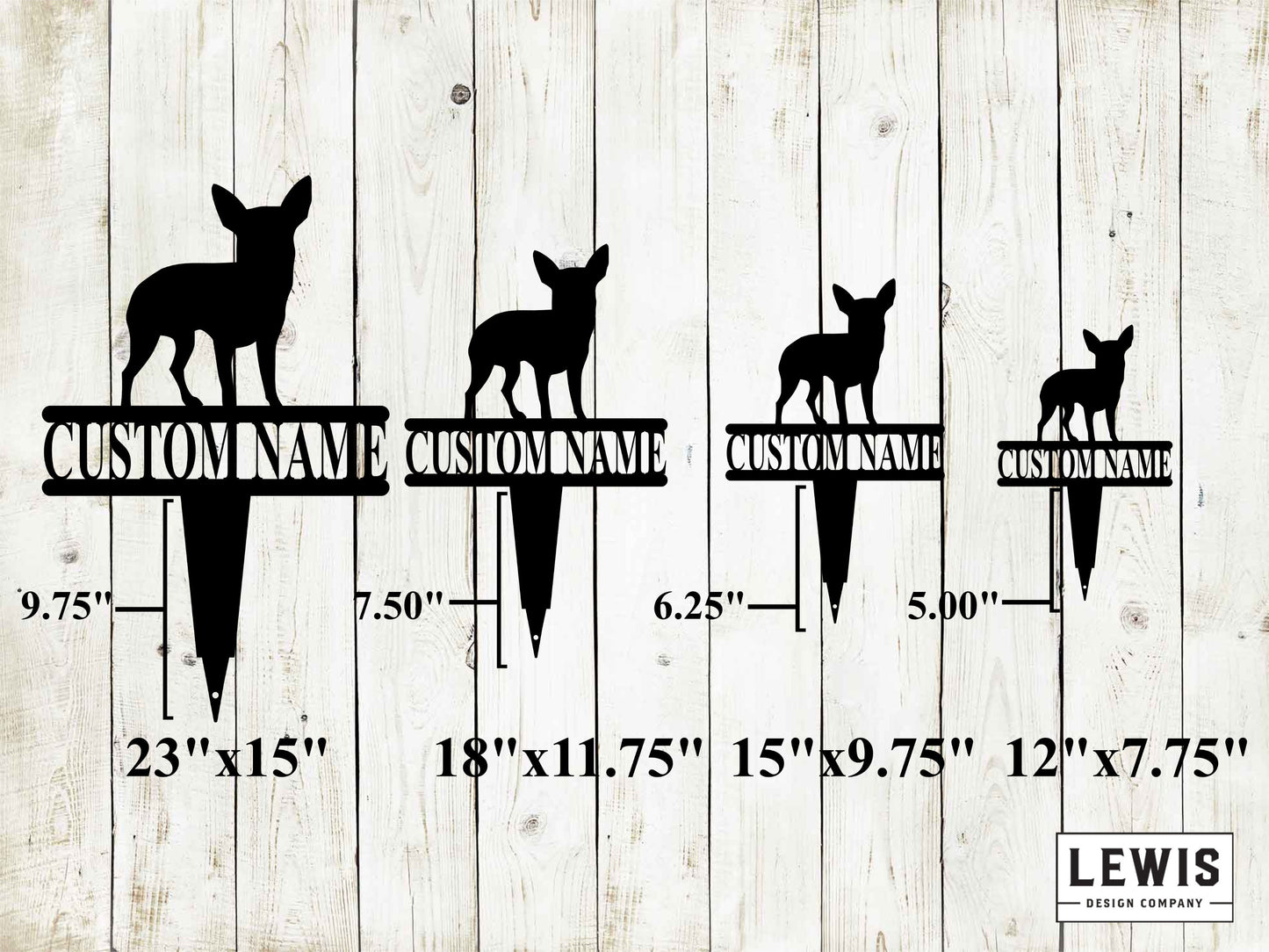 Chihuahua Yard Stake with Custom Name, Chihuahua Sign, Custom Metal Stake, Chihuahua Name Stake, Dog Lovers, Dog Sign Chihuahua