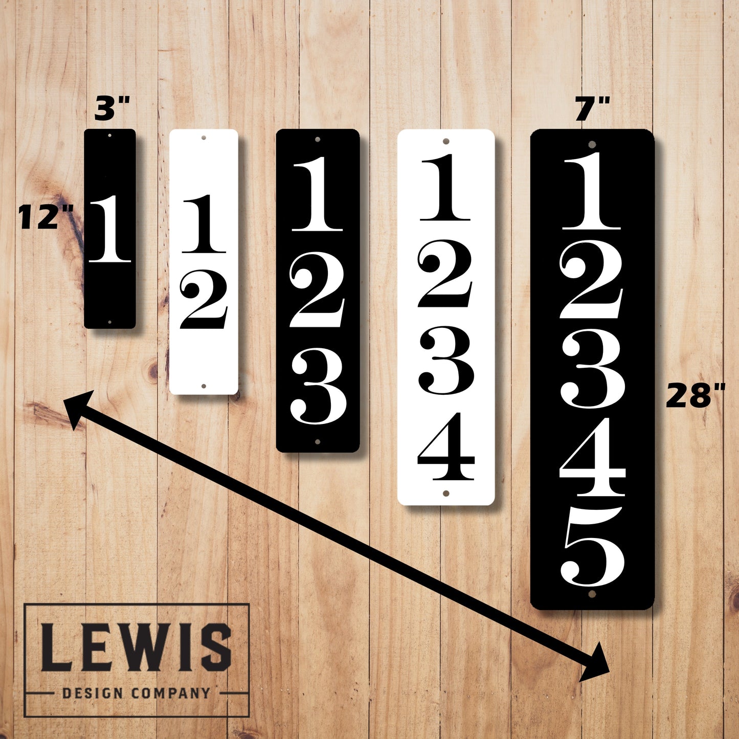 Custom Vertical Address Plaque, Custom Metal Powder Coated & Printed Address Sign