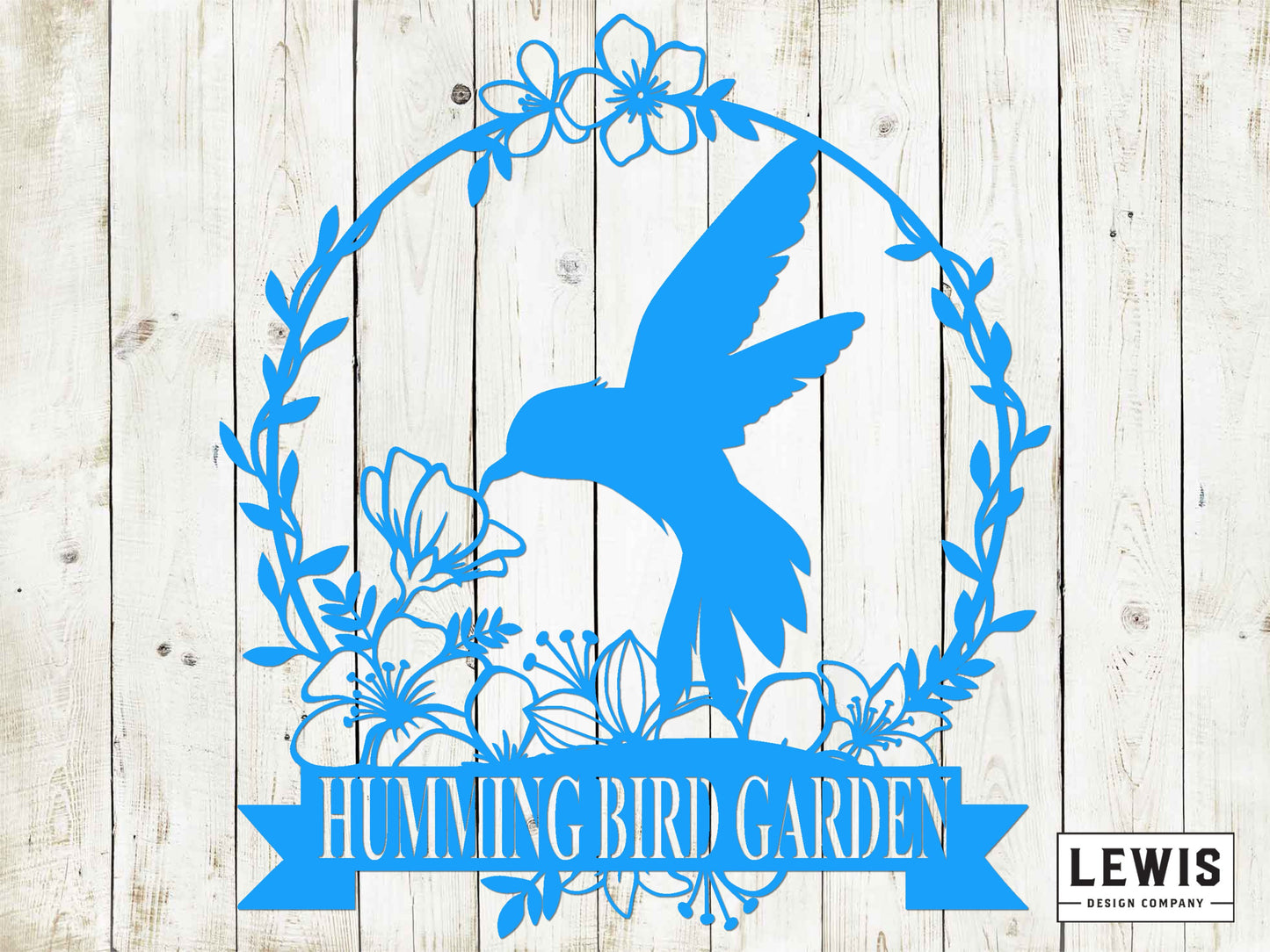 Hummingbird Metal Sign With Custom Monogram - Metal Sign, Garden Decoration, Wall Decoration, Patio Decoration, Outdoor Space, Hummingbird