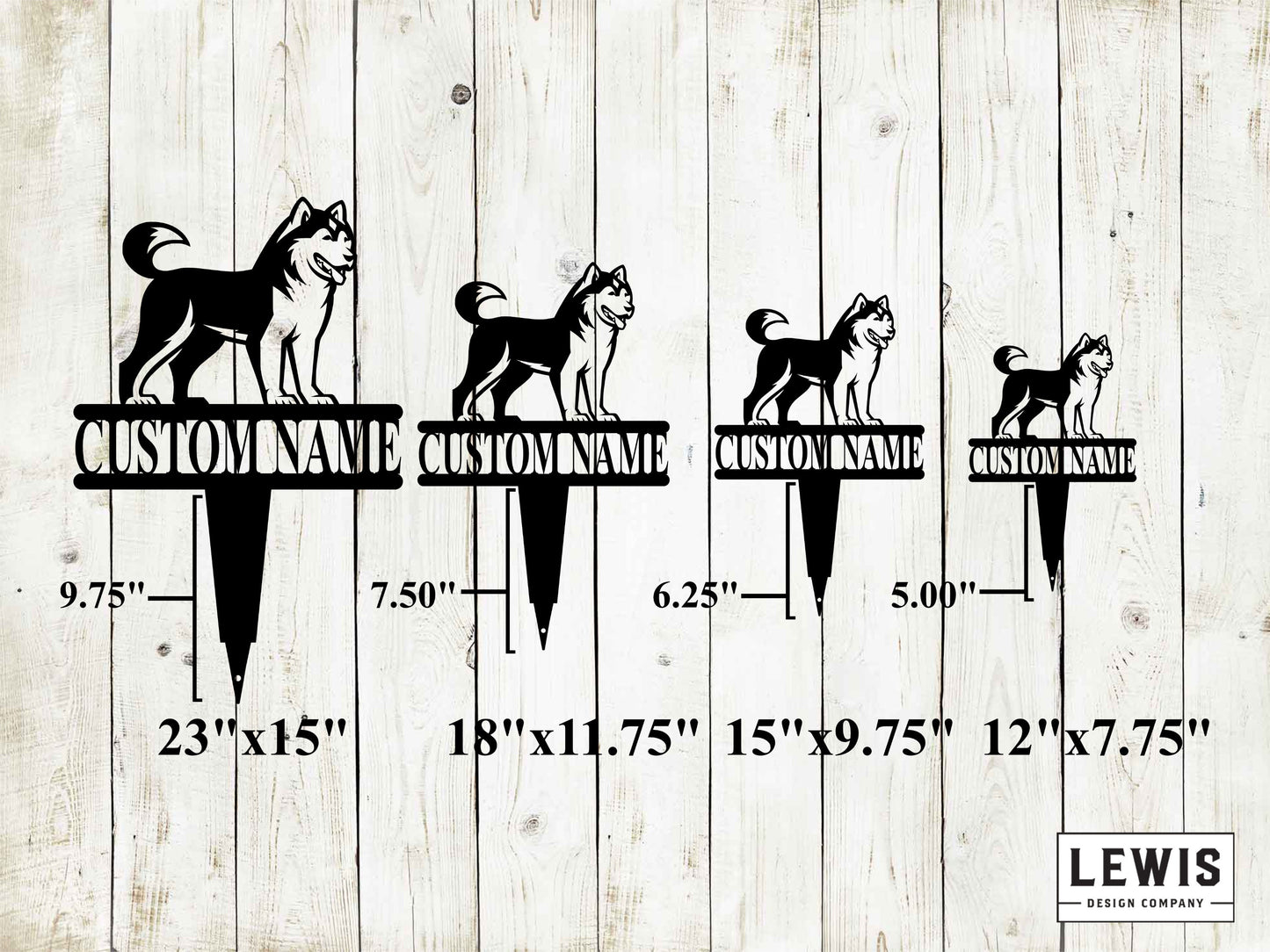 Husky Yard Stake with Custom Name, Husky Sign, Custom Metal Stake, Husky Name Stake, Dog Lovers, Dog Sign, Husky Sign