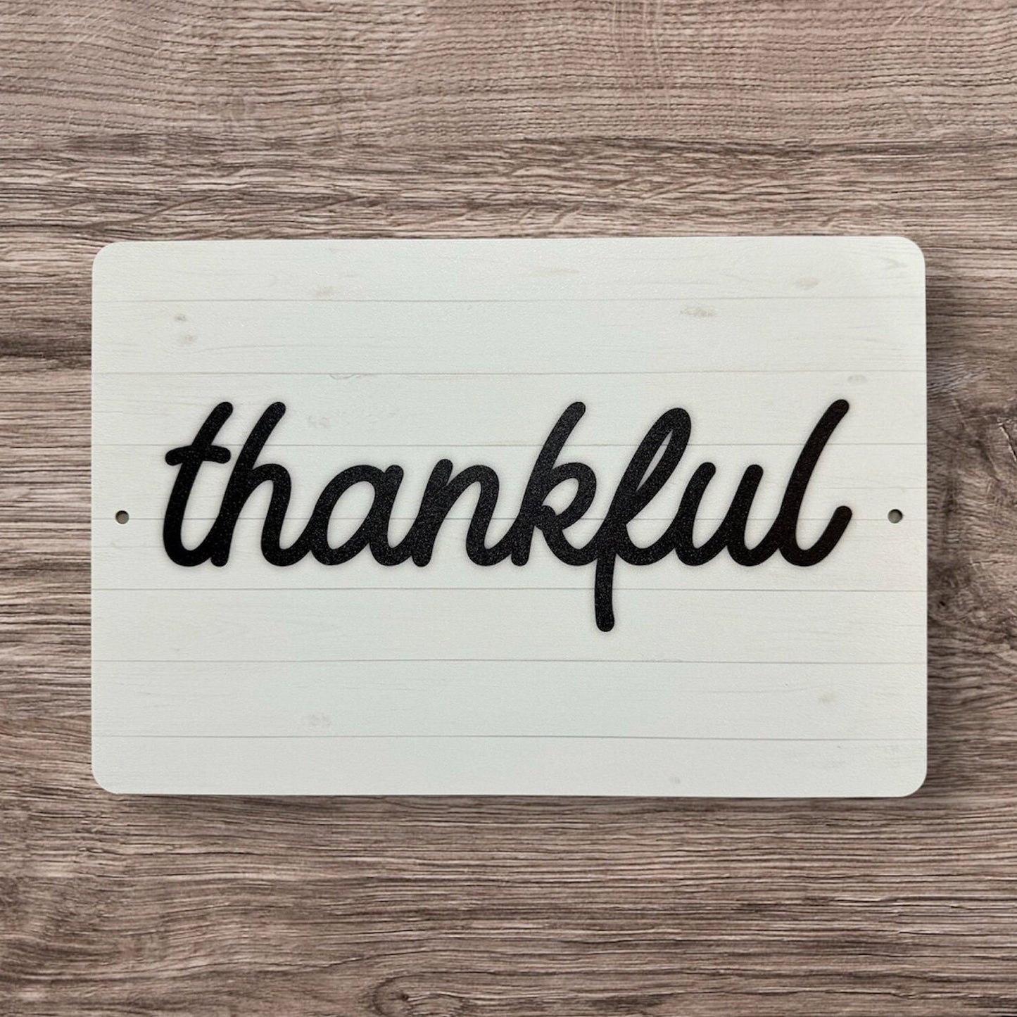 Thankful Word Sign, Custom Metal Powder Coated & Printed Sign