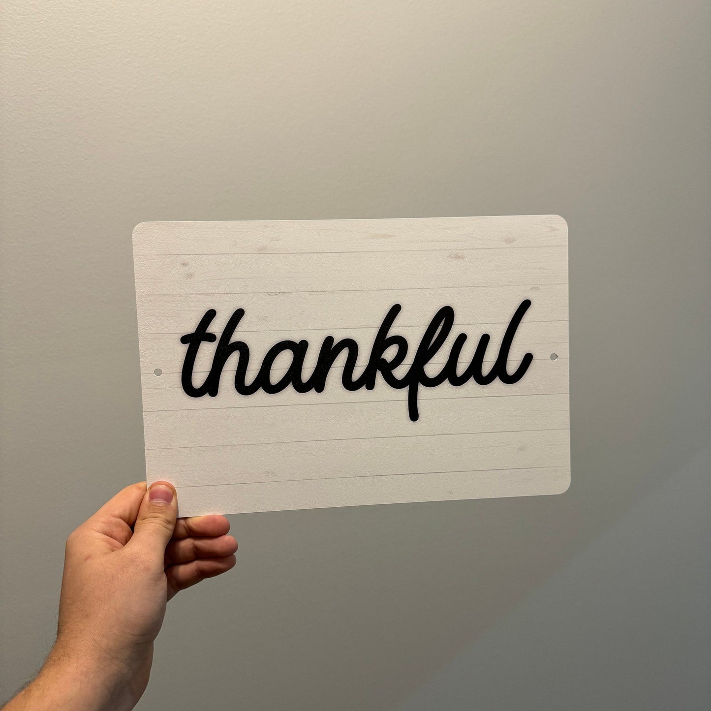 Thankful Word Sign, Custom Metal Powder Coated & Printed Sign