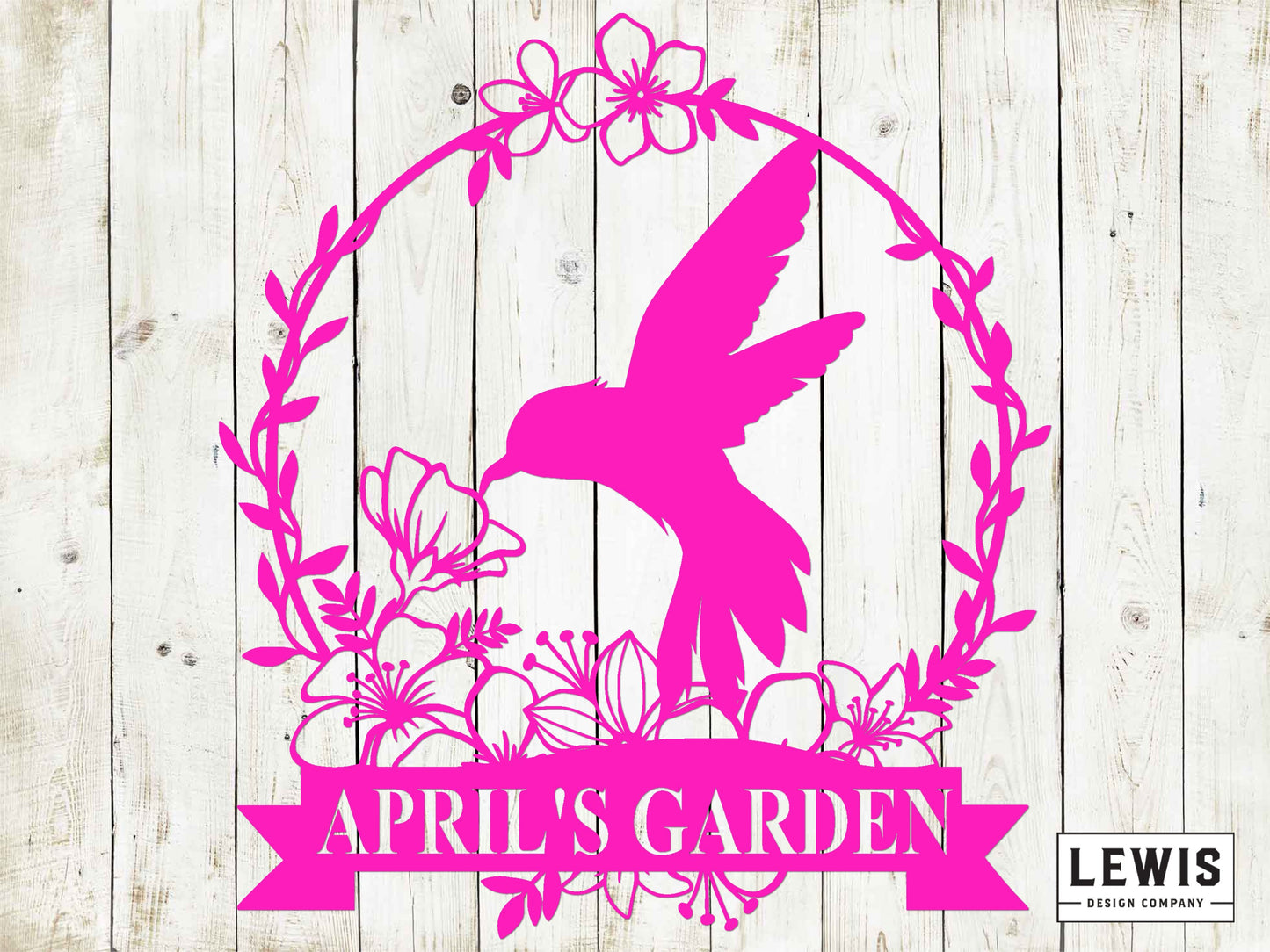 Hummingbird Metal Sign With Custom Monogram - Metal Sign, Garden Decoration, Wall Decoration, Patio Decoration, Outdoor Space, Hummingbird