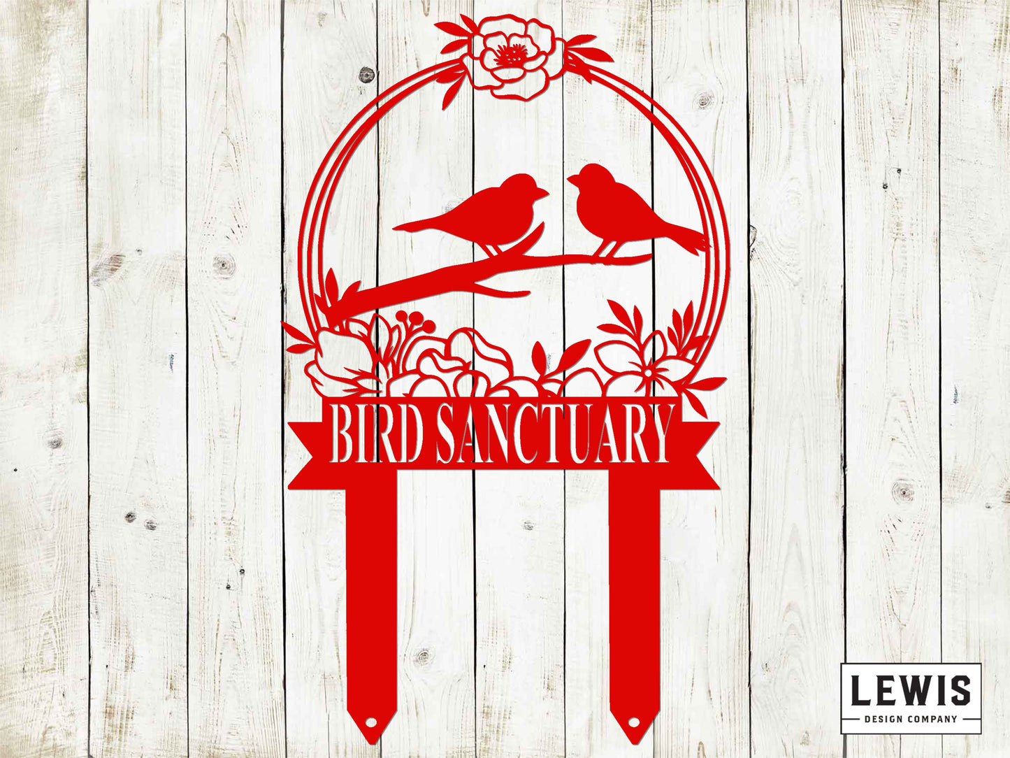 Custom Bird Garden Metal Stake