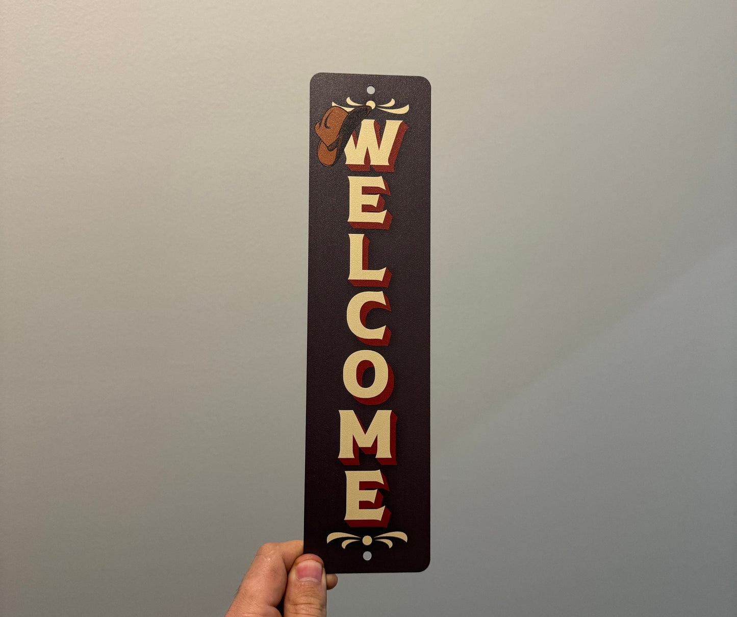 Western Welcome Sign, Custom Metal Powder Coated & Printed Name Sign