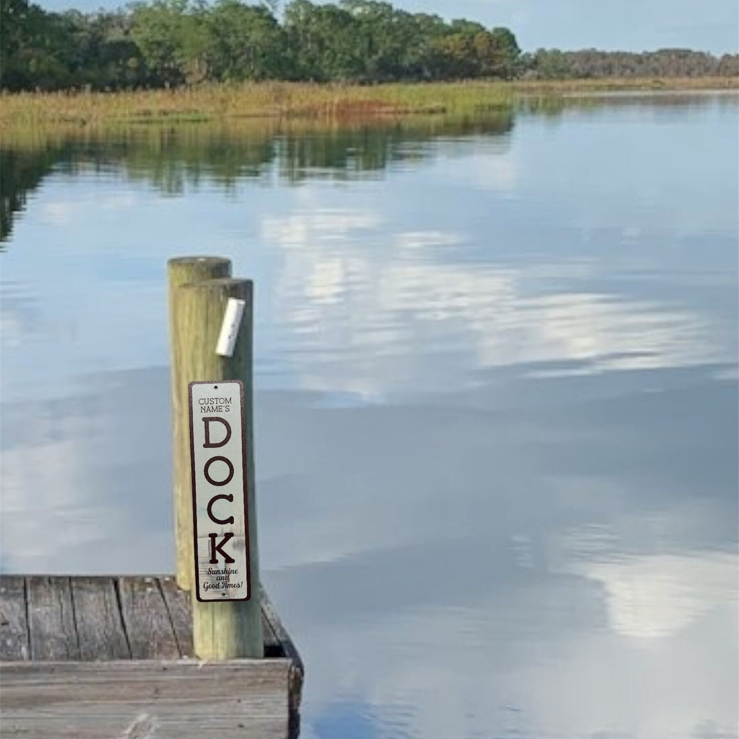 Custom Dock Sign, Custom Metal Powder Coated & Printed Name Sign