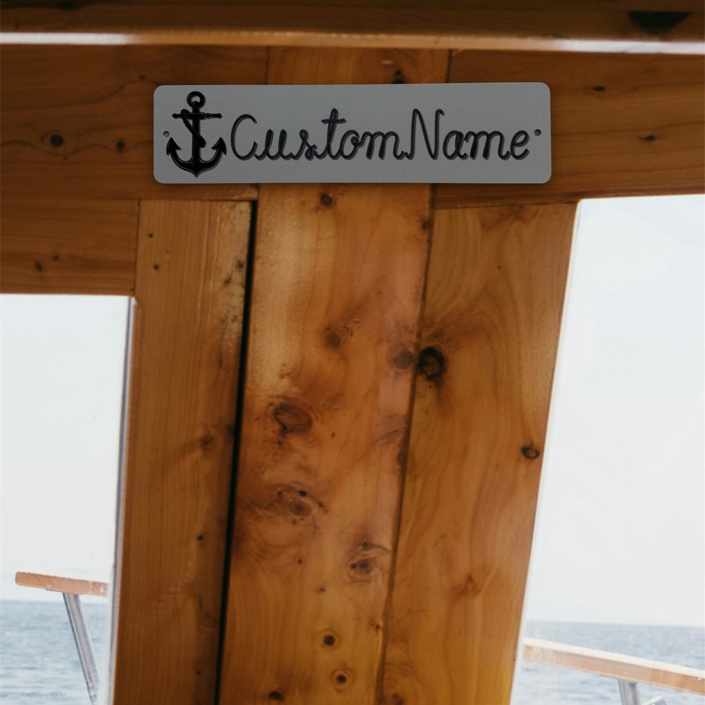 Custom Boat Nameplate, Custom Metal Powder Coated & Printed Name Sign