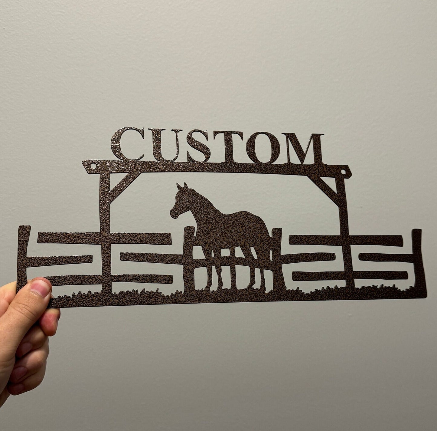 Horse Fence Custom Name Medal Hanger