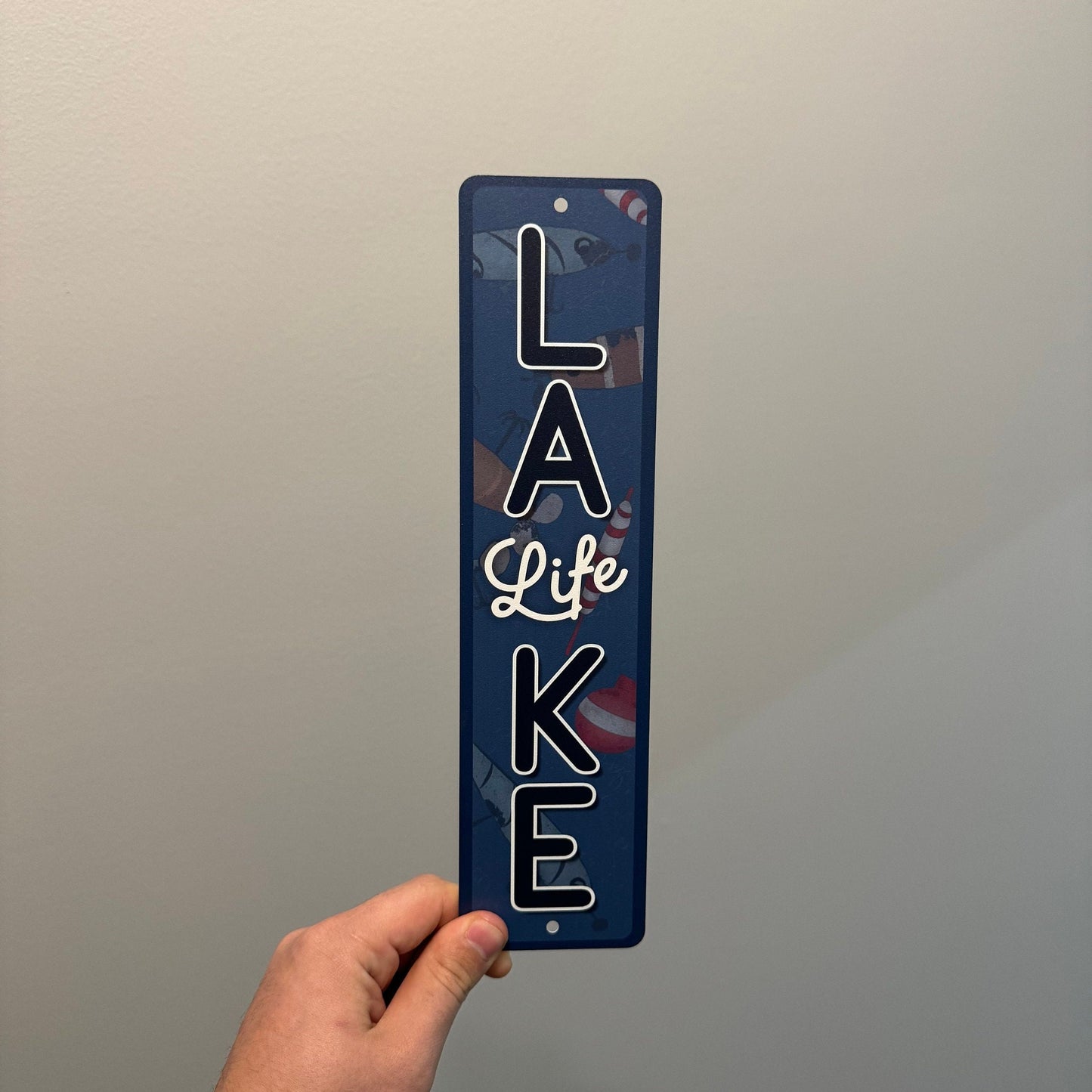 Lake Life Aluminum Sign, Custom Metal Powder Coated & Printed Name Sign