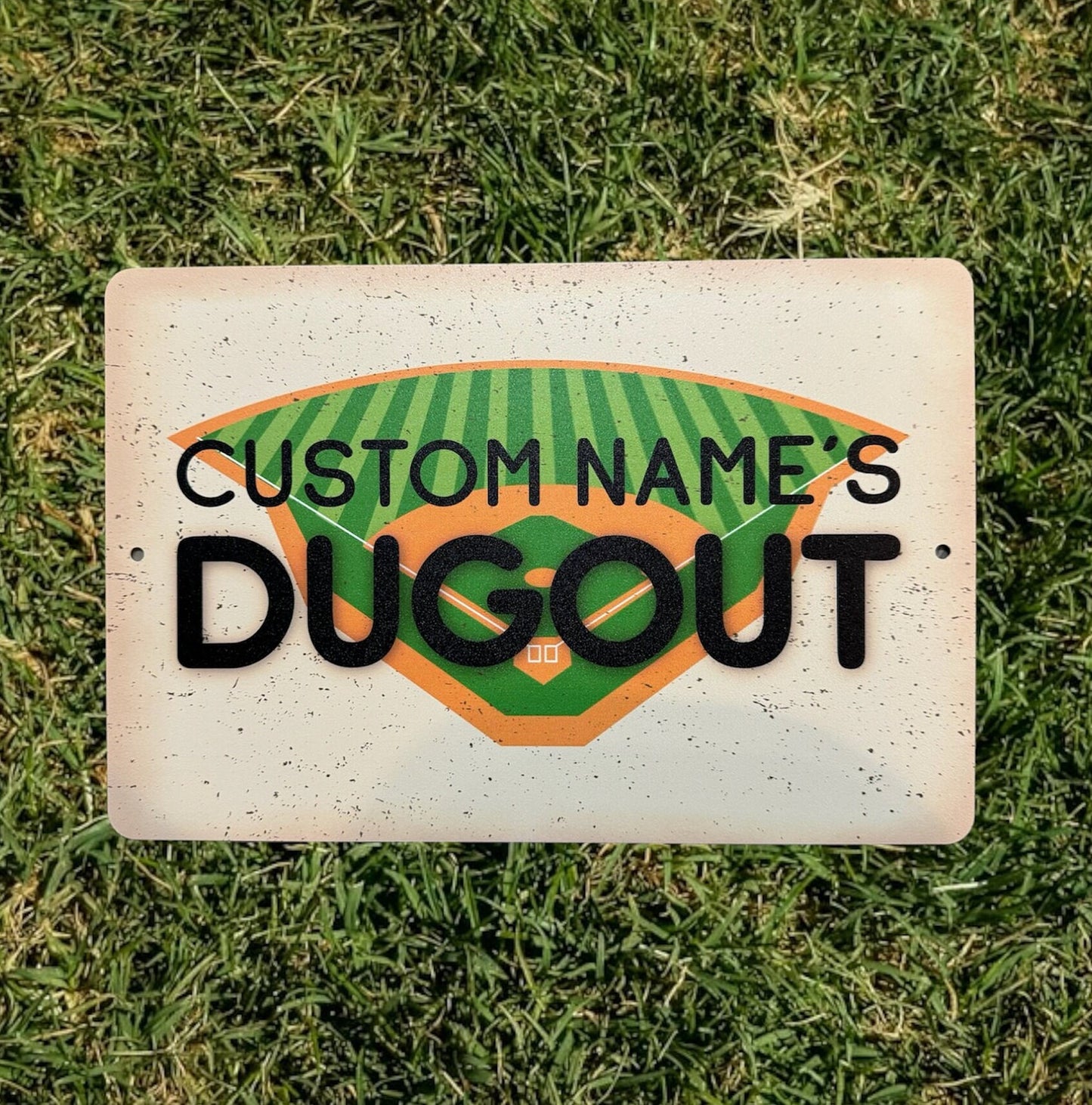 Custom Baseball Room Sign, Custom Metal Powder Coated & Printed Name Sign