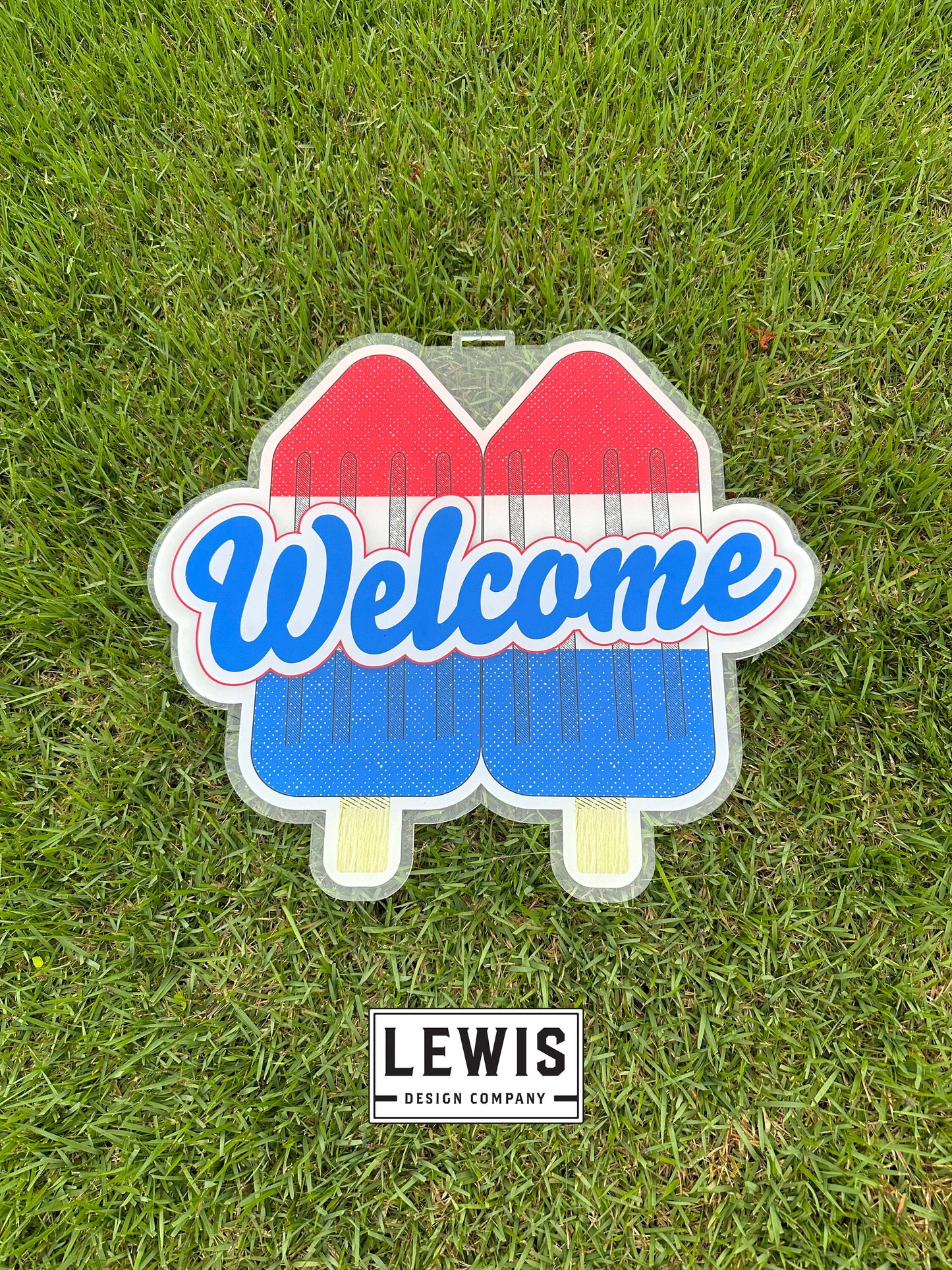 Patriotic Popsicle Acrylic Door Hanger, Summer Decor, Summertime Welcome Sign, Summer Door Hanger, Patriotic Door Hanger, Popsicle Sign