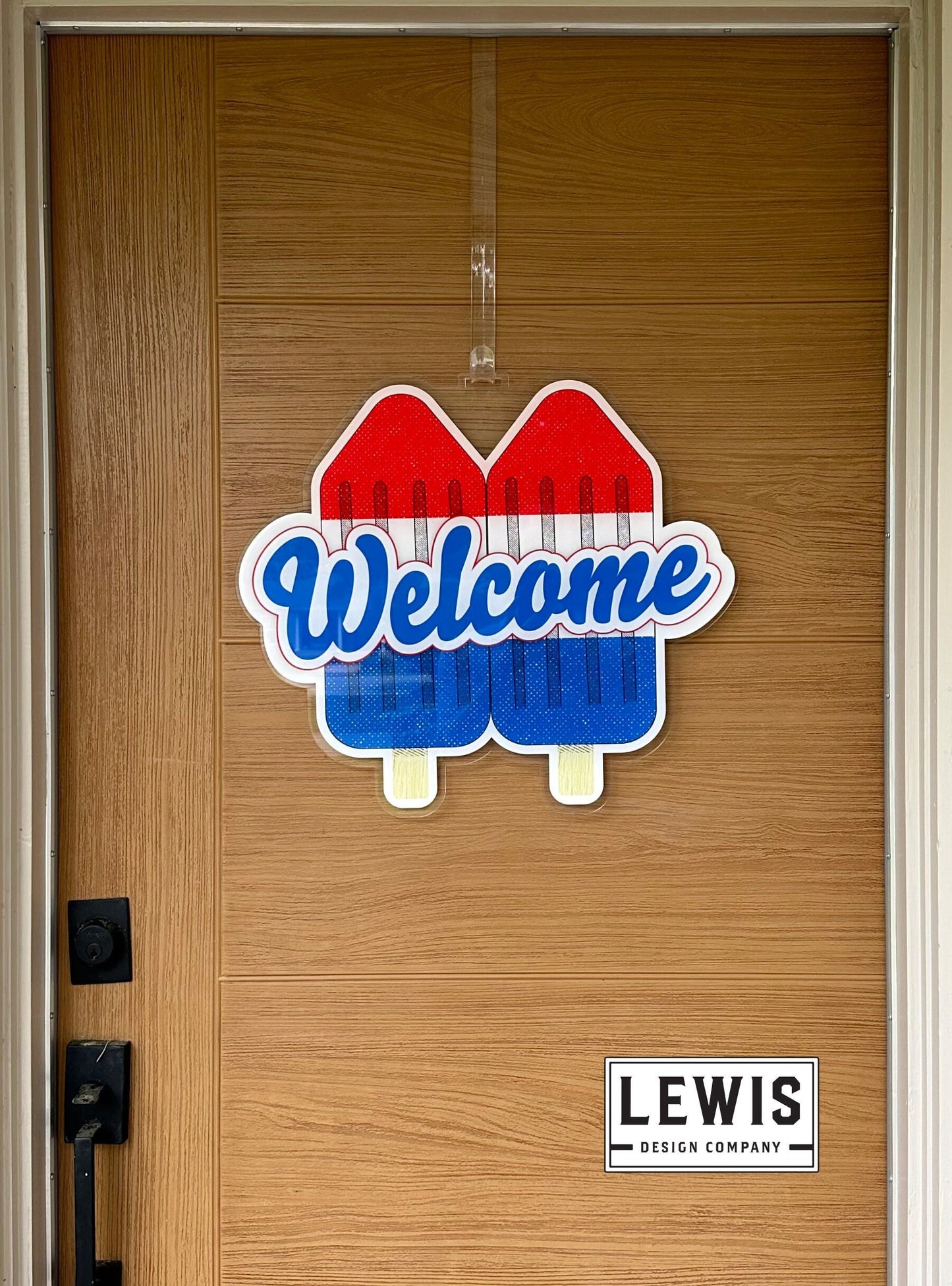 Patriotic Popsicle Acrylic Door Hanger, Summer Decor, Summertime Welcome Sign, Summer Door Hanger, Patriotic Door Hanger, Popsicle Sign