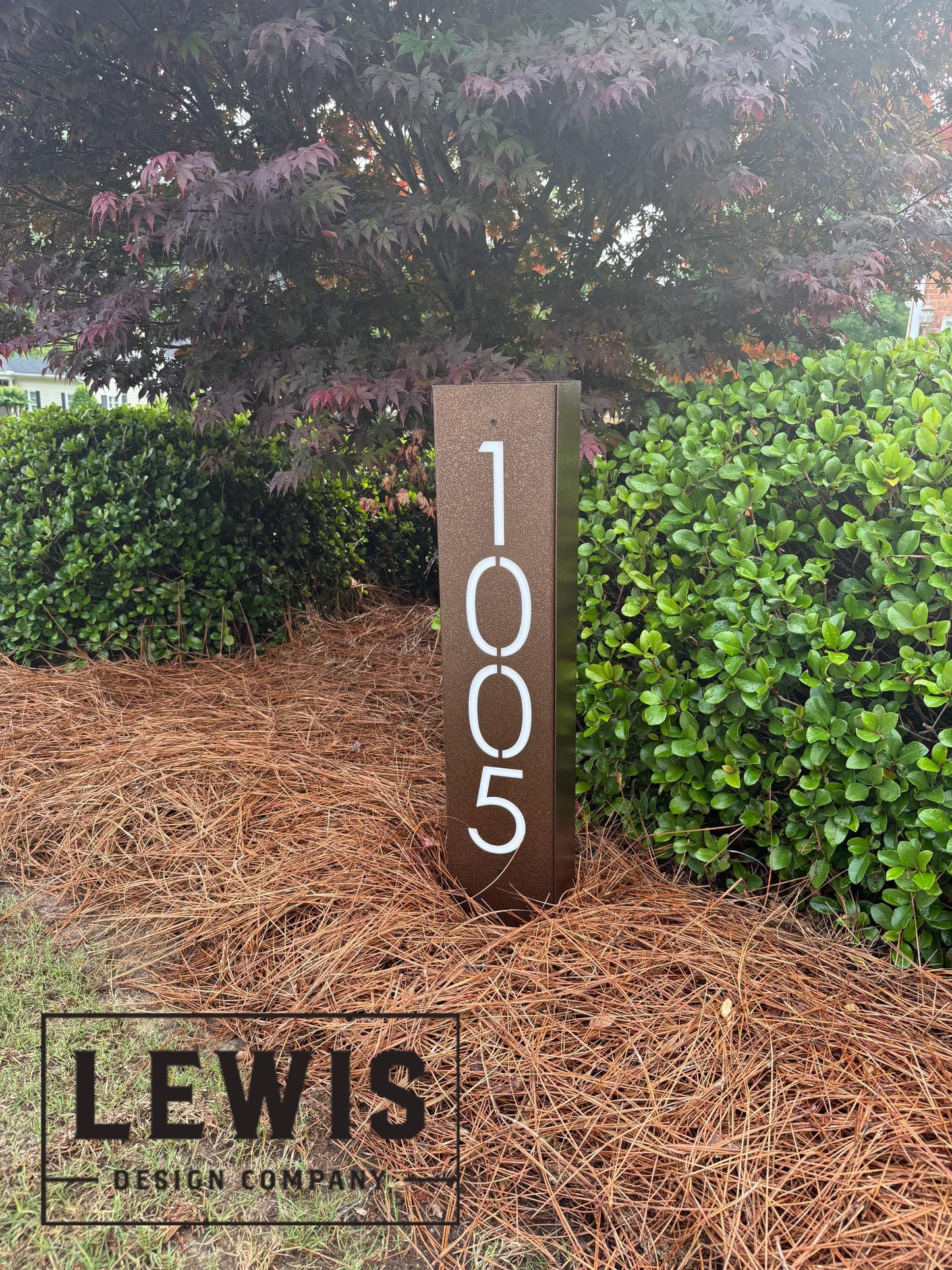 Modern Address Column, Metal Address Post