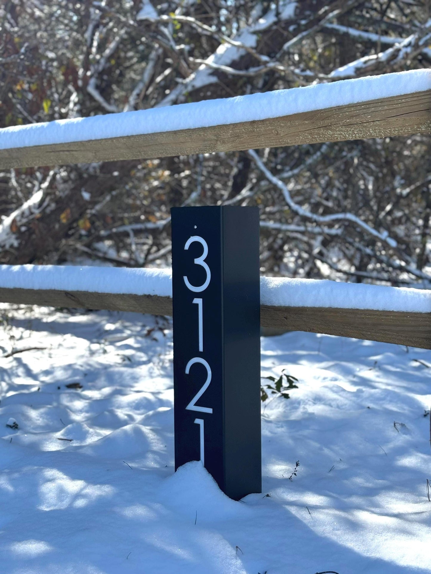 Modern Address Column, Metal Address Post