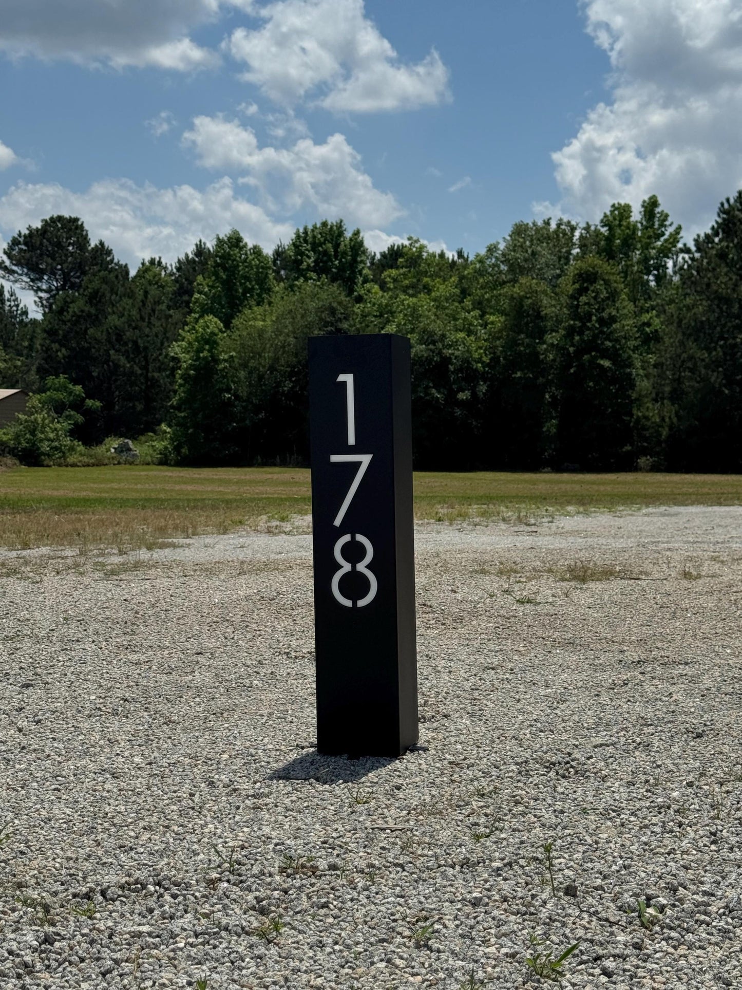 Modern Address Column, Metal Address Post