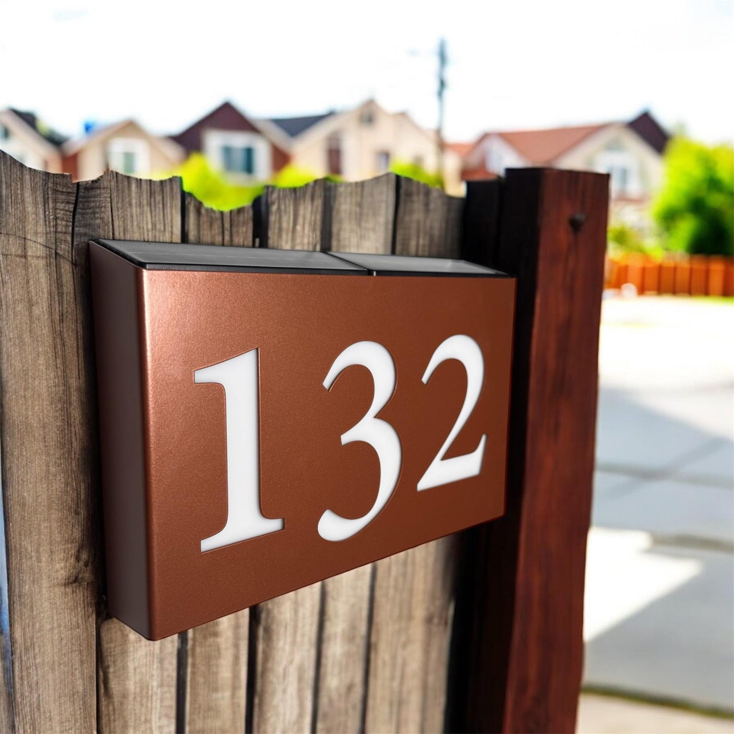 Illuminated Metal Welcome Sign, Custom Solar-Powered Wall Sign with Backlight