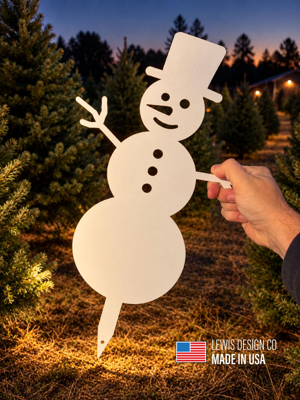 Snowman Metal Yard Stake ā Metal Holiday Art ā Handmade Christmas Decoration