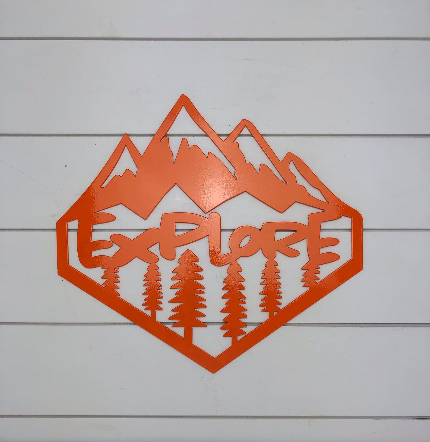 Explore Metal Sign, Outdoor Decor, Home Decor, Metal Signs, Custom Metal Sign, Wall Art, Mountains, Trees, Explore, Nature Sign