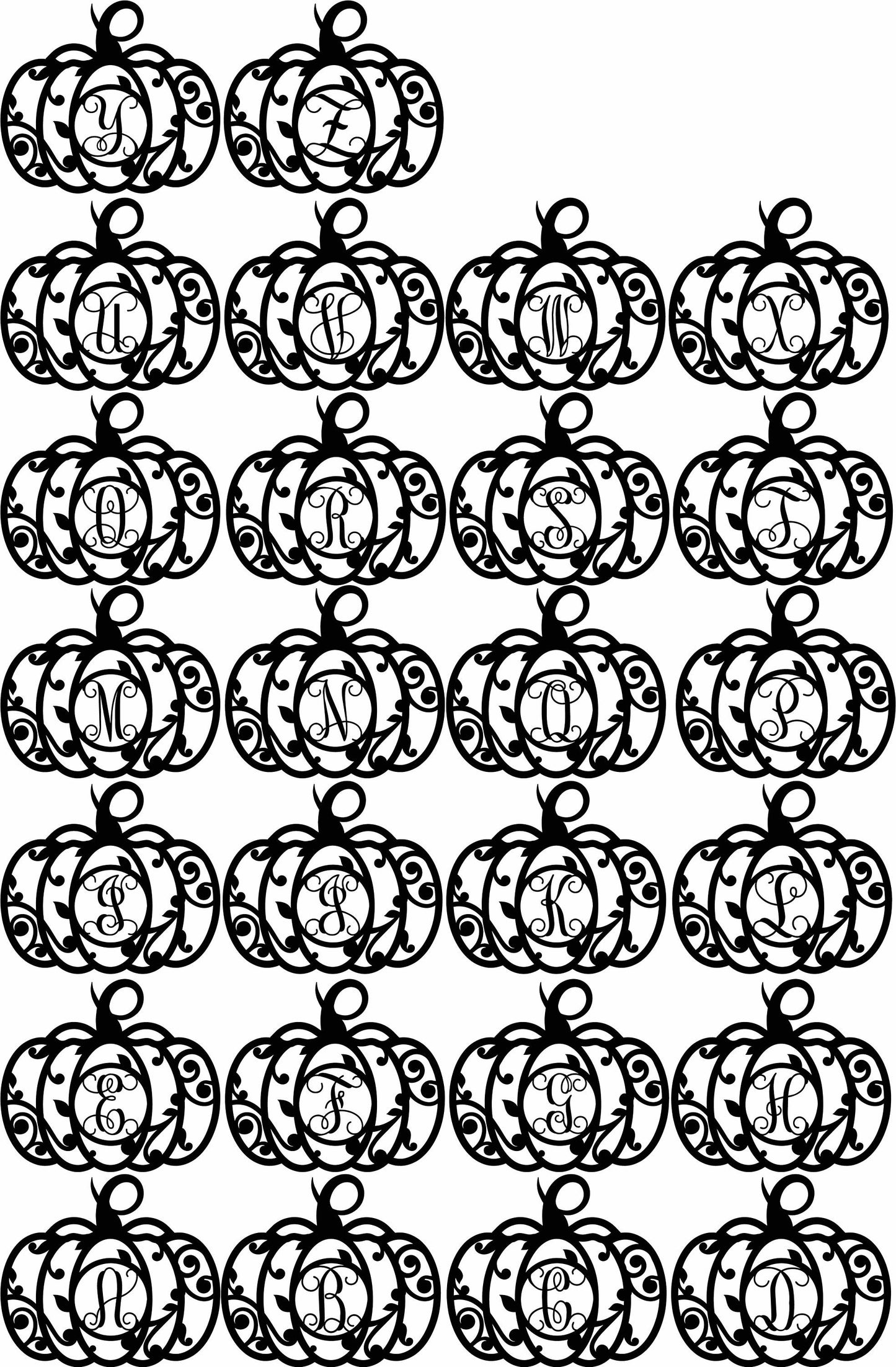 Monogram Letter Pumpkin Metal Sign, Pumpkin Door Hanger, Fall Door Hanger, Fall Wreath, Custom Fall Decor, Fall Decor