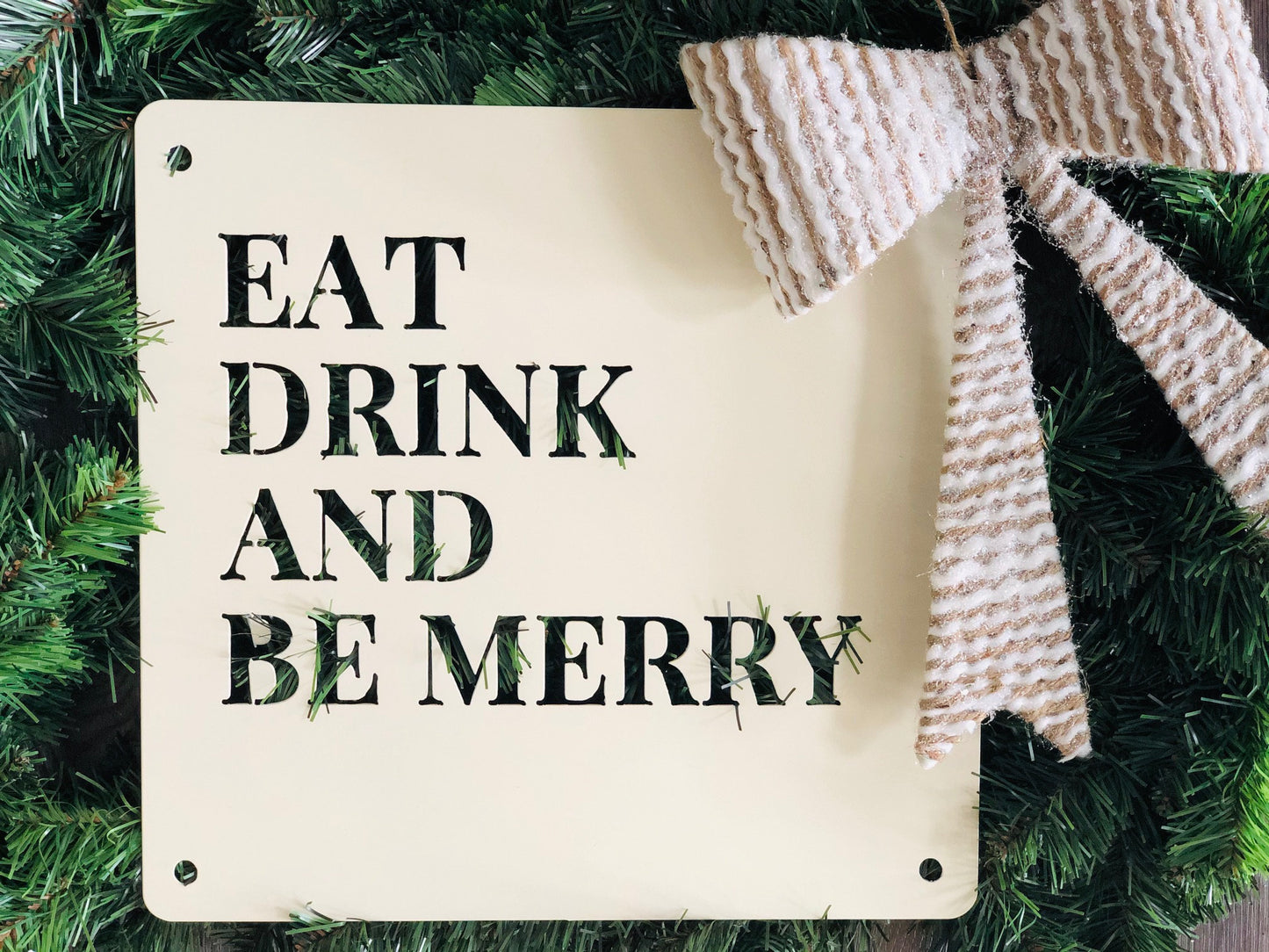 Eat Drink and Be Merry Metal Sign, Christmas Decor, Christmas Sign, Custom Christmas, Merry Christmas, Custom Metal Sign, Eat Drink Be Merry