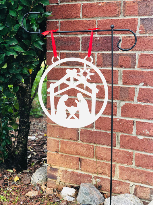 Nativity Mailbox Sign, Nativity Set, Nativity Scene, Christmas Door Hanger, Christmas Outdoor Yard Decor, Mailbox Hanger, Christmas Flag