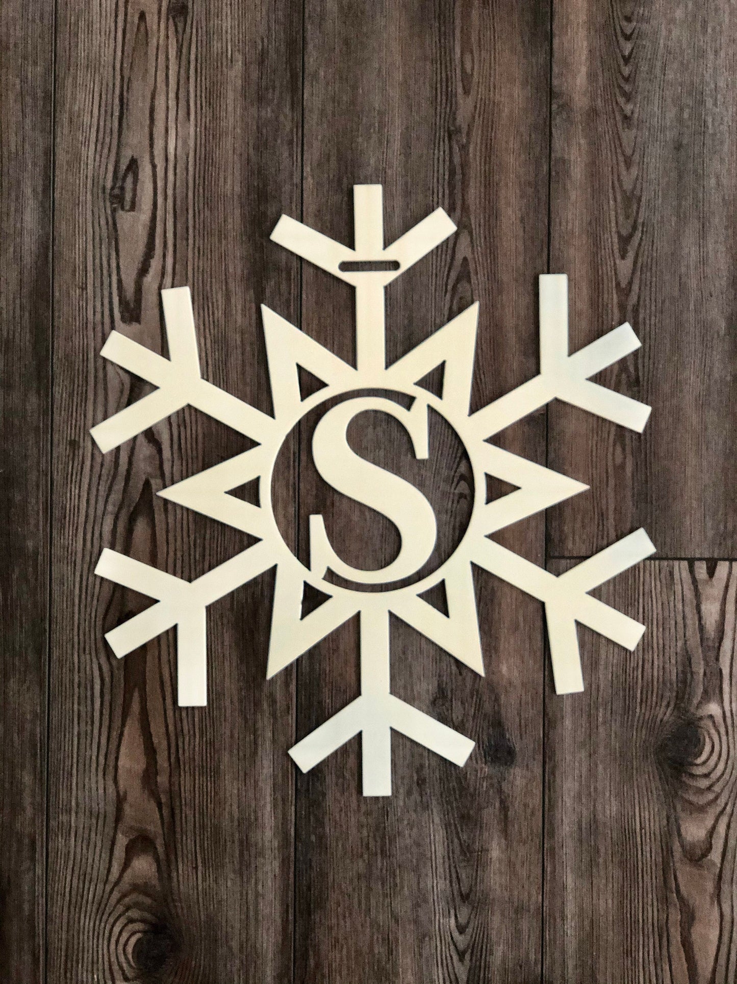 Monogram Snowflake Metal Sign, Snowflake Sign, Custom Snowflake, Winter Decor, Winter Wreath, Custom Door Hanger, Monogram, Metal Signs