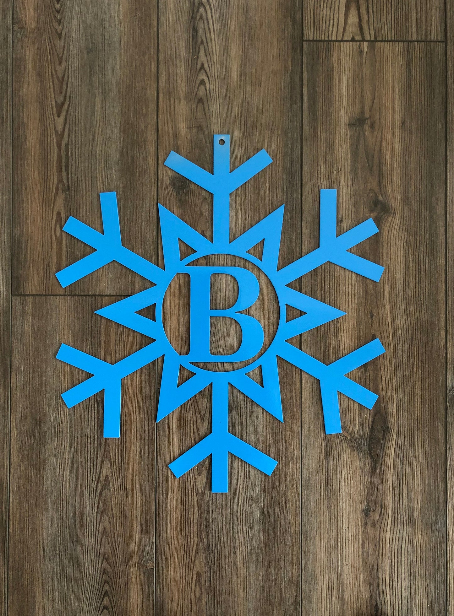 Monogram Snowflake Metal Sign, Snowflake Sign, Custom Snowflake, Winter Decor, Winter Wreath, Custom Door Hanger, Monogram, Metal Signs