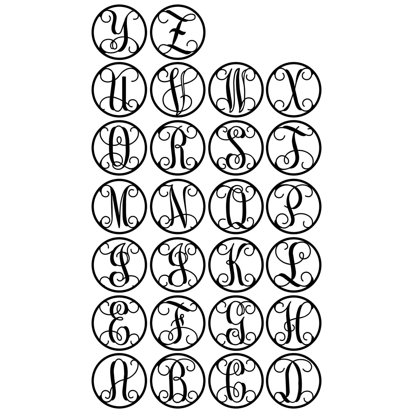 Vine Letter Circle Monogram Metal Sign, Monogram Door Hanger, Monogram Wreath, Monogram Sign, Housewarming Gift, Custom Wedding Gift