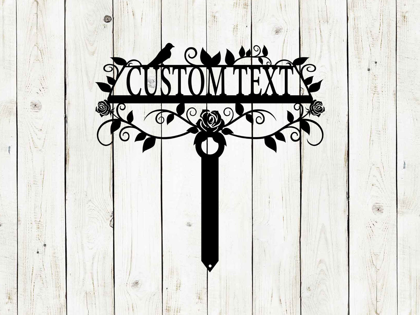 Custom Garden Sign, Rose Garden