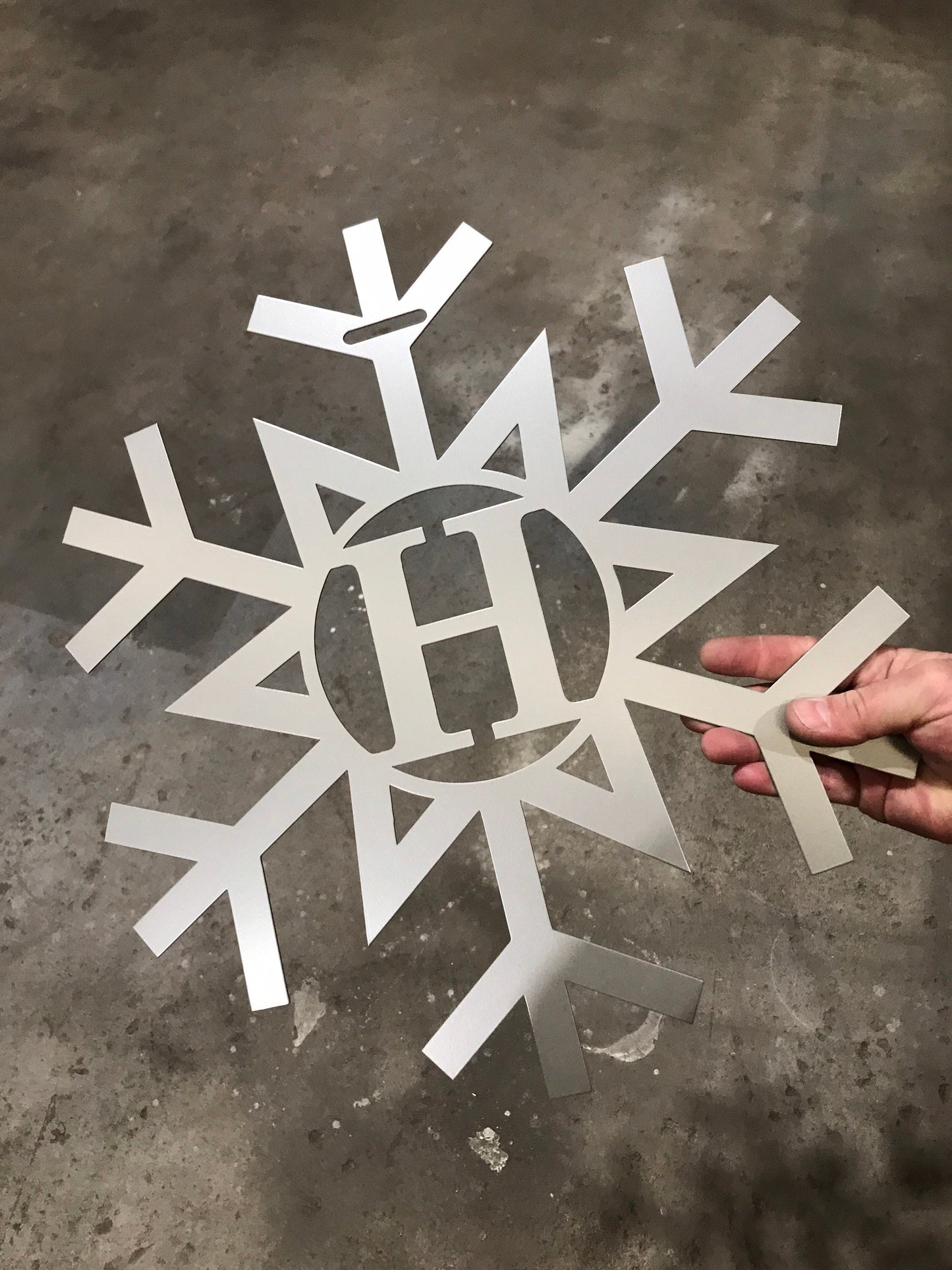 Monogram Snowflake Metal Sign, Snowflake Sign, Custom Snowflake, Winter Decor, Winter Wreath, Custom Door Hanger, Monogram, Metal Signs