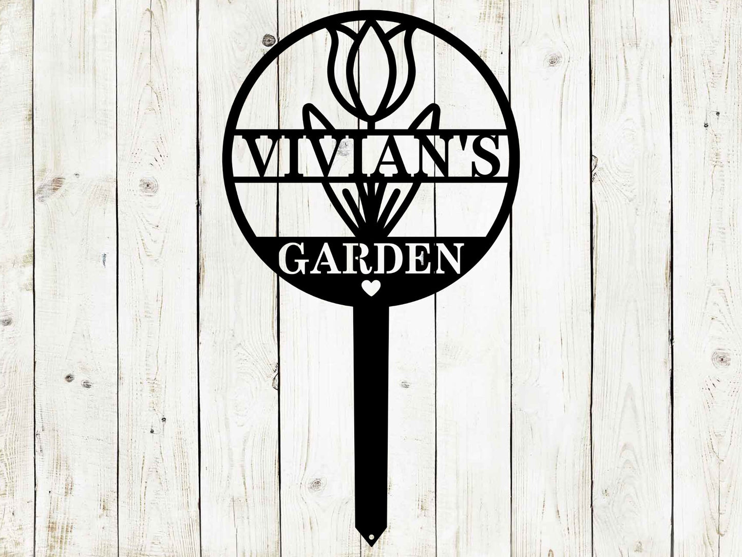 Custom Circle Tulip Garden Sign
