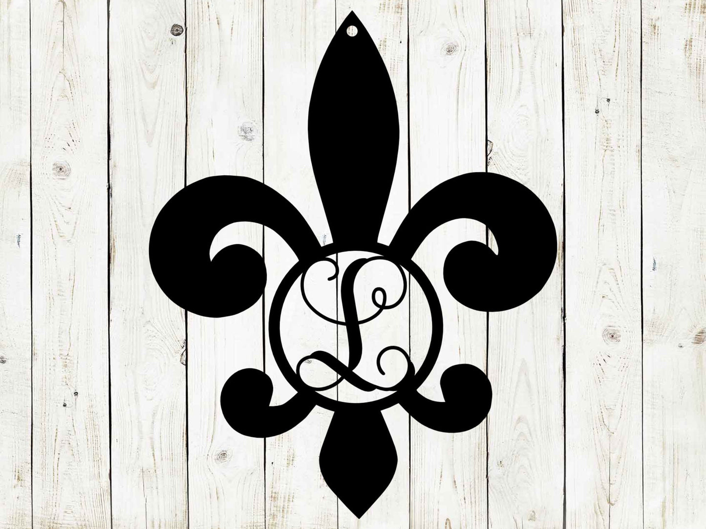 Fleur De Lis Monogram Door Hanger, Door Hanger, Metal Art, Metal Sign, Monogram Door Hanger, Home Decor, Mothers Day Gift, Door Decor