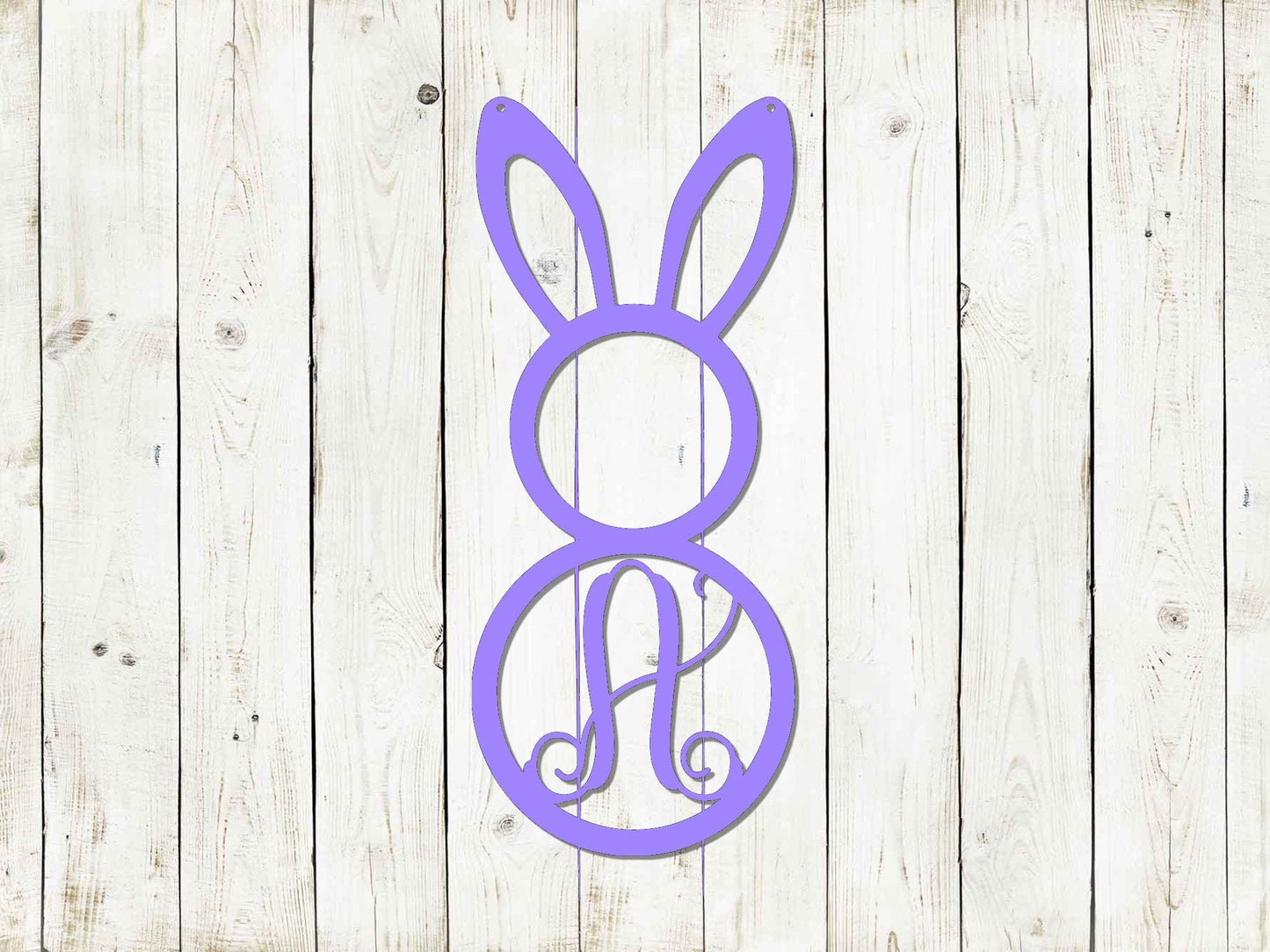 Easter Bunny Monogram Metal Sign, Easter Door Hanger
